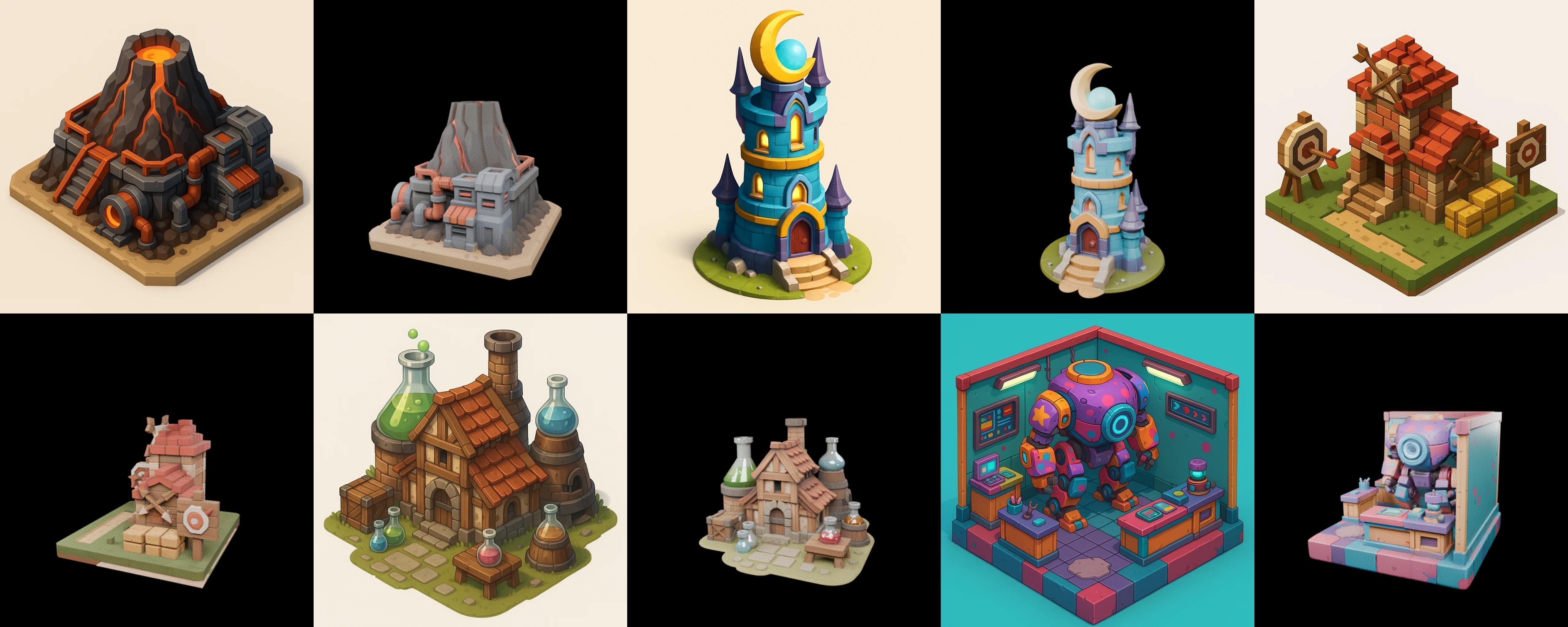 Building Of Empire bundle 33 pack 100 glb Low-poly 3D model_8