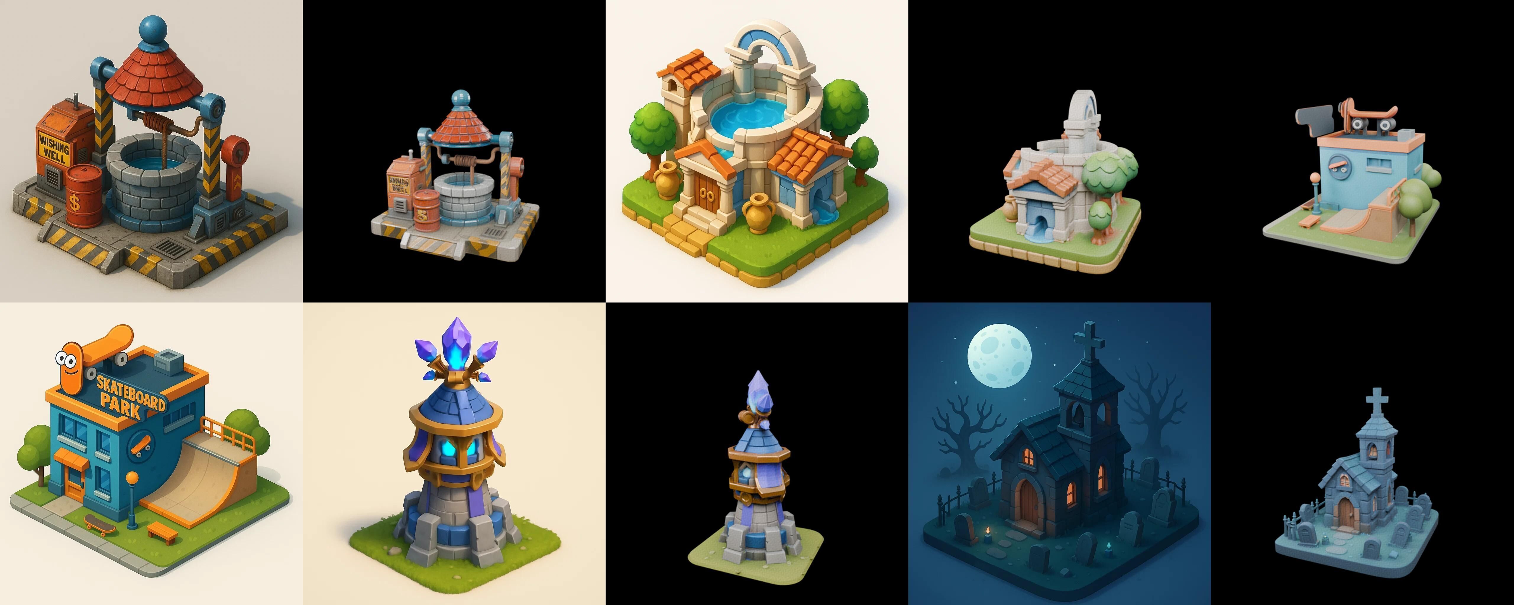 Building Of Empire bundle 33 pack 100 glb Low-poly 3D model_13