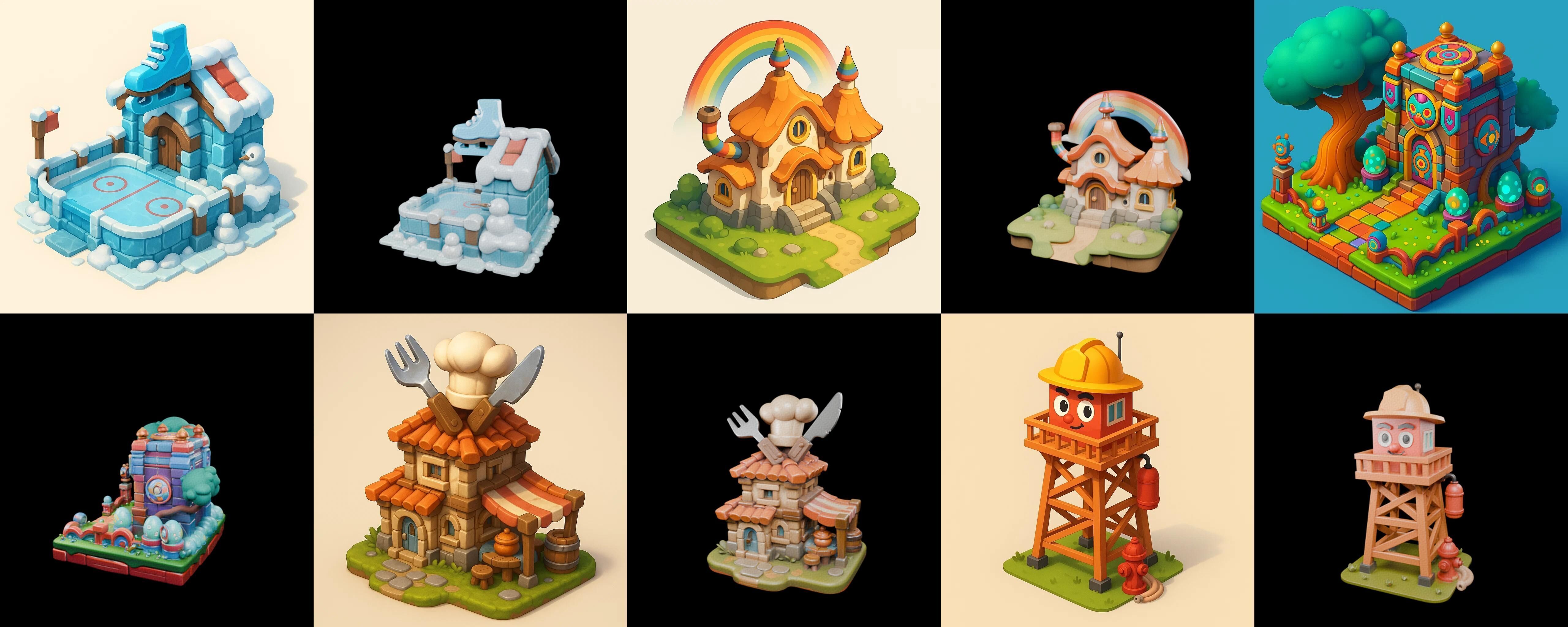 Building Of Empire bundle 33 pack 100 glb Low-poly 3D model_5