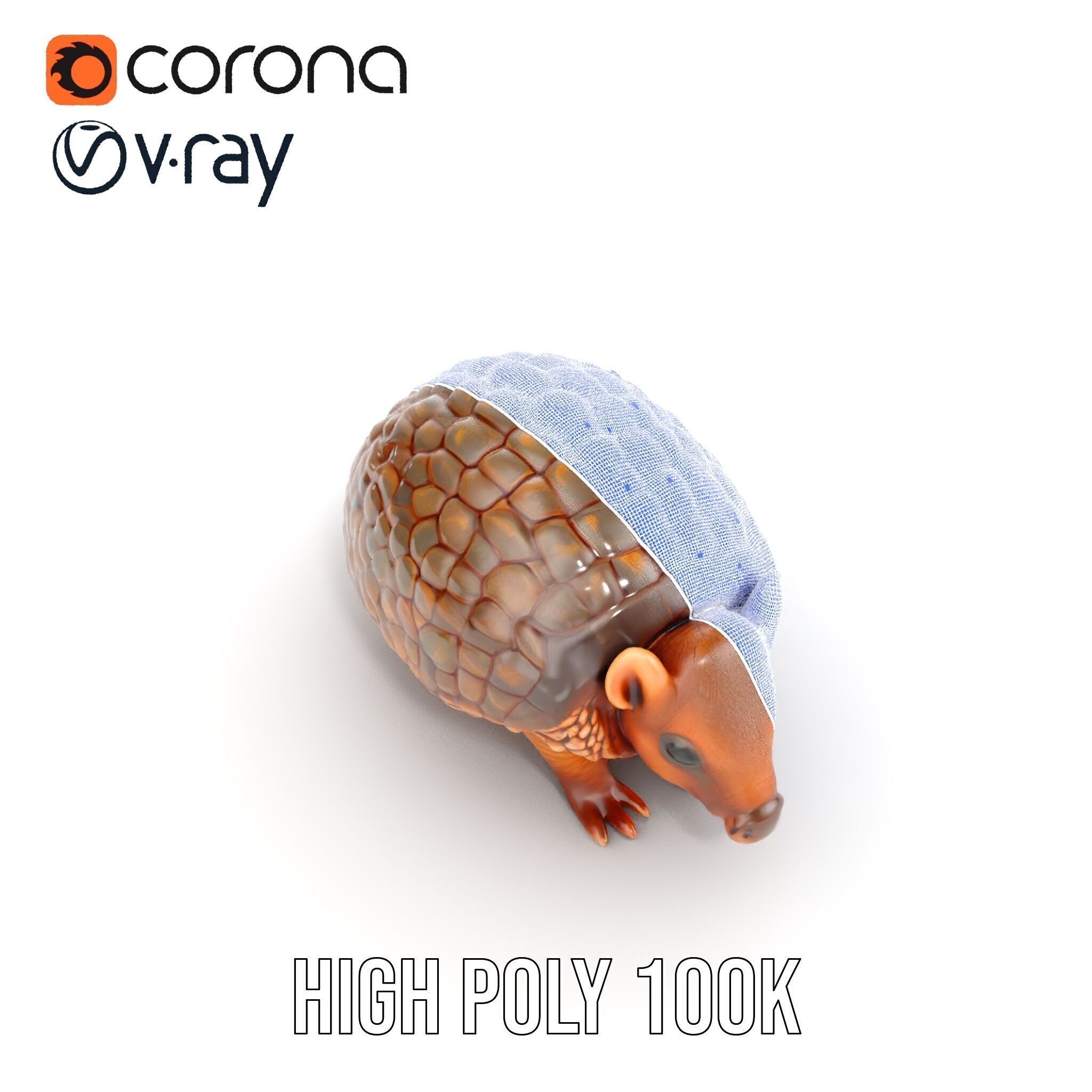 Armadillo Model Pack  High Detail Textured D Model Low-poly 3D model_36