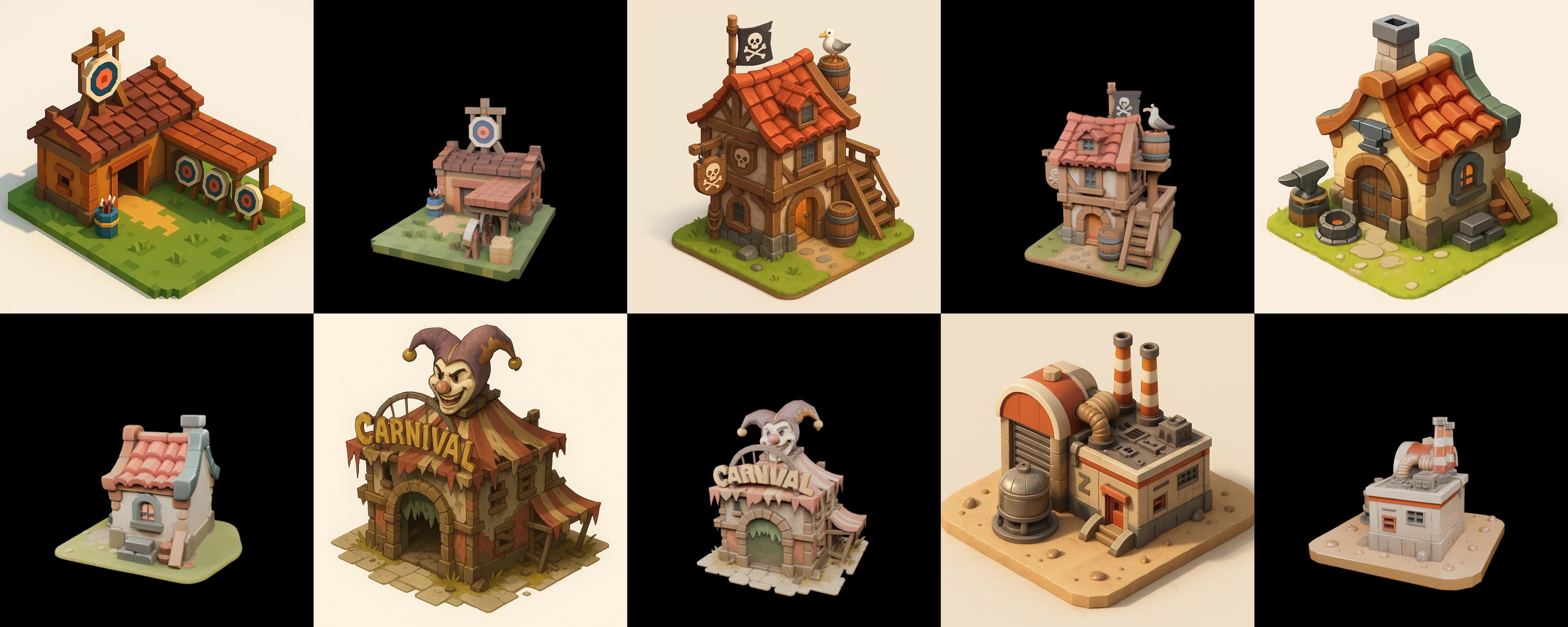 Building Of Empire bundle 30 pack 100 glb Low-poly 3D model_14