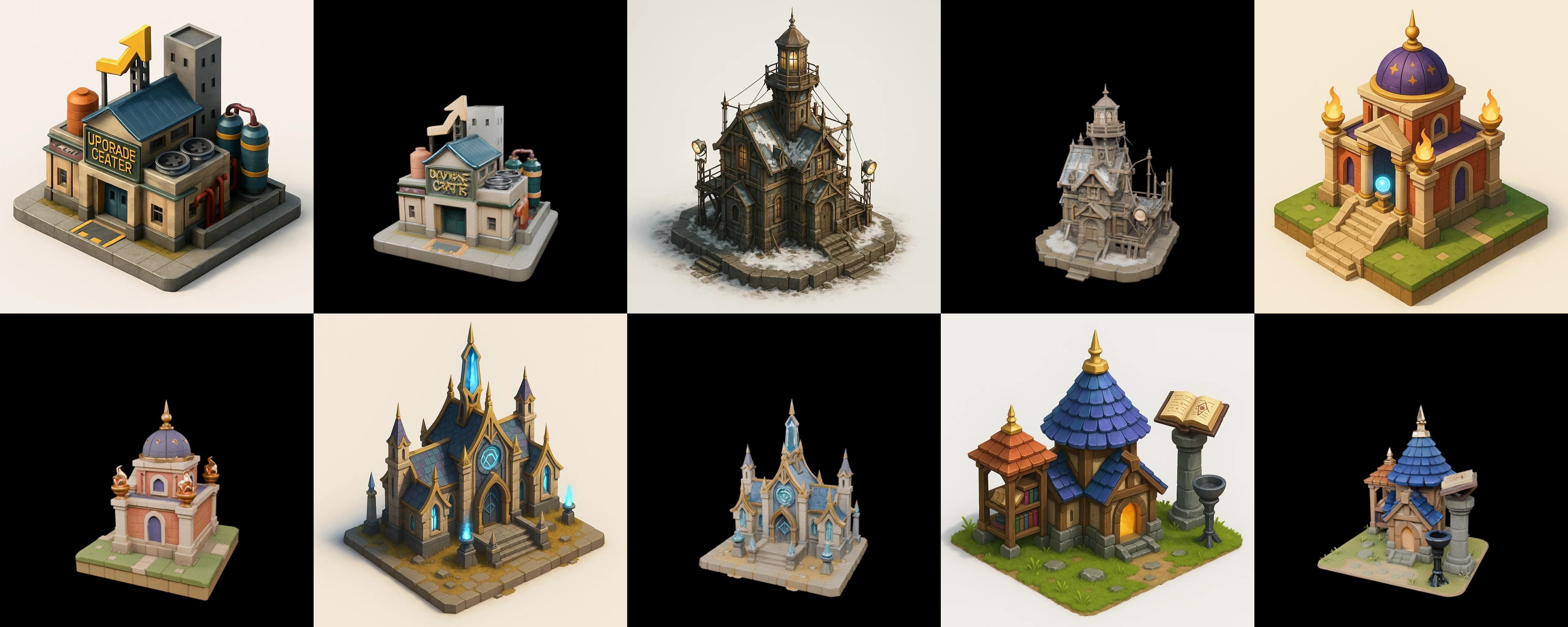 Building Of Empire bundle 30 pack 100 glb Low-poly 3D model_5
