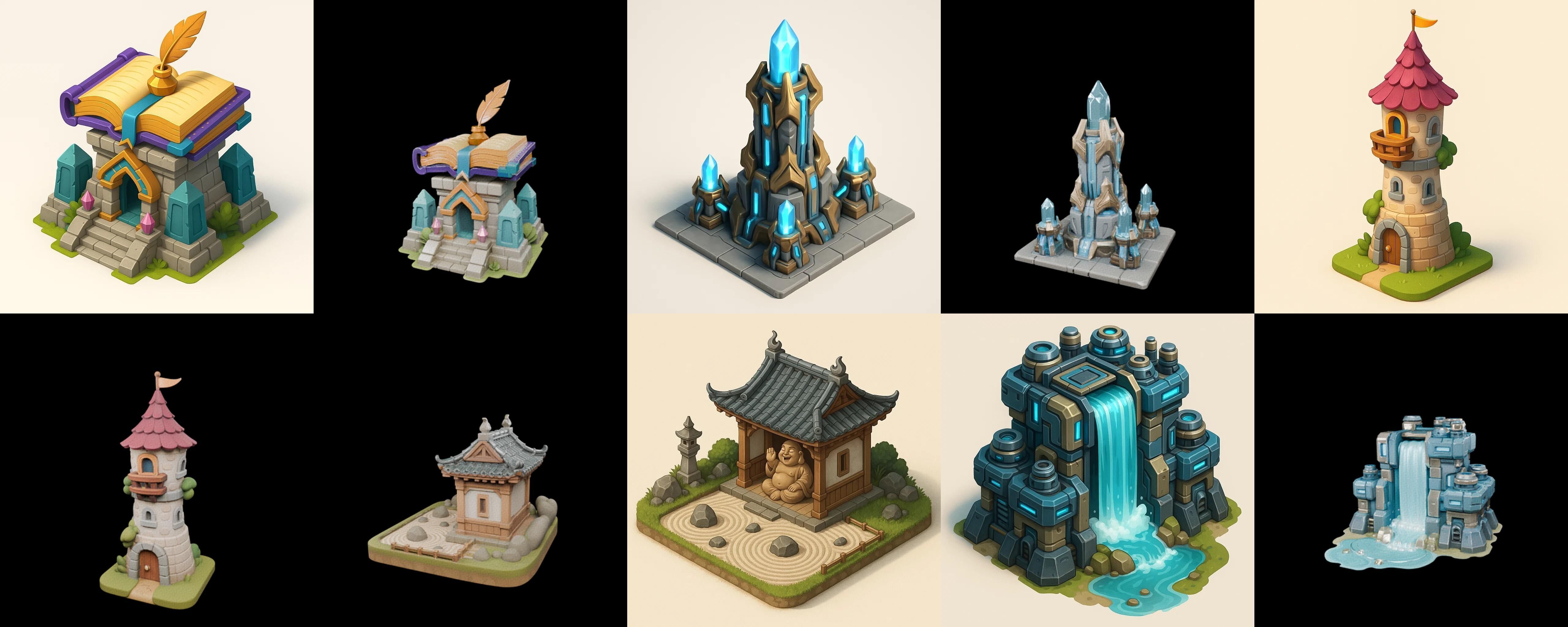 Building Of Empire bundle 30 pack 100 glb Low-poly 3D model_1