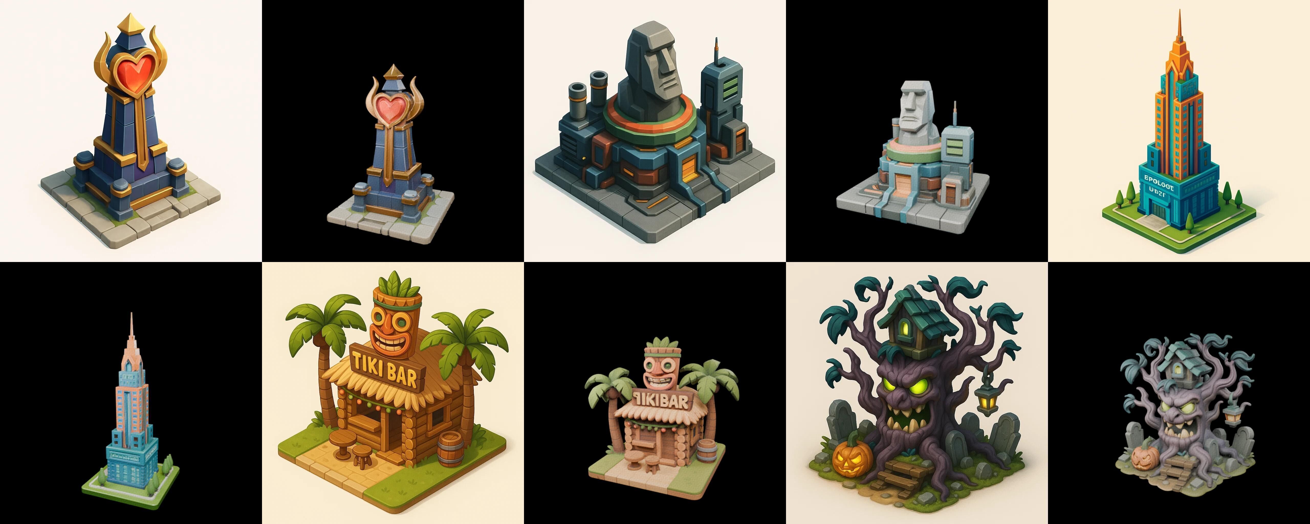 Building Of Empire bundle 30 pack 100 glb Low-poly 3D model_4