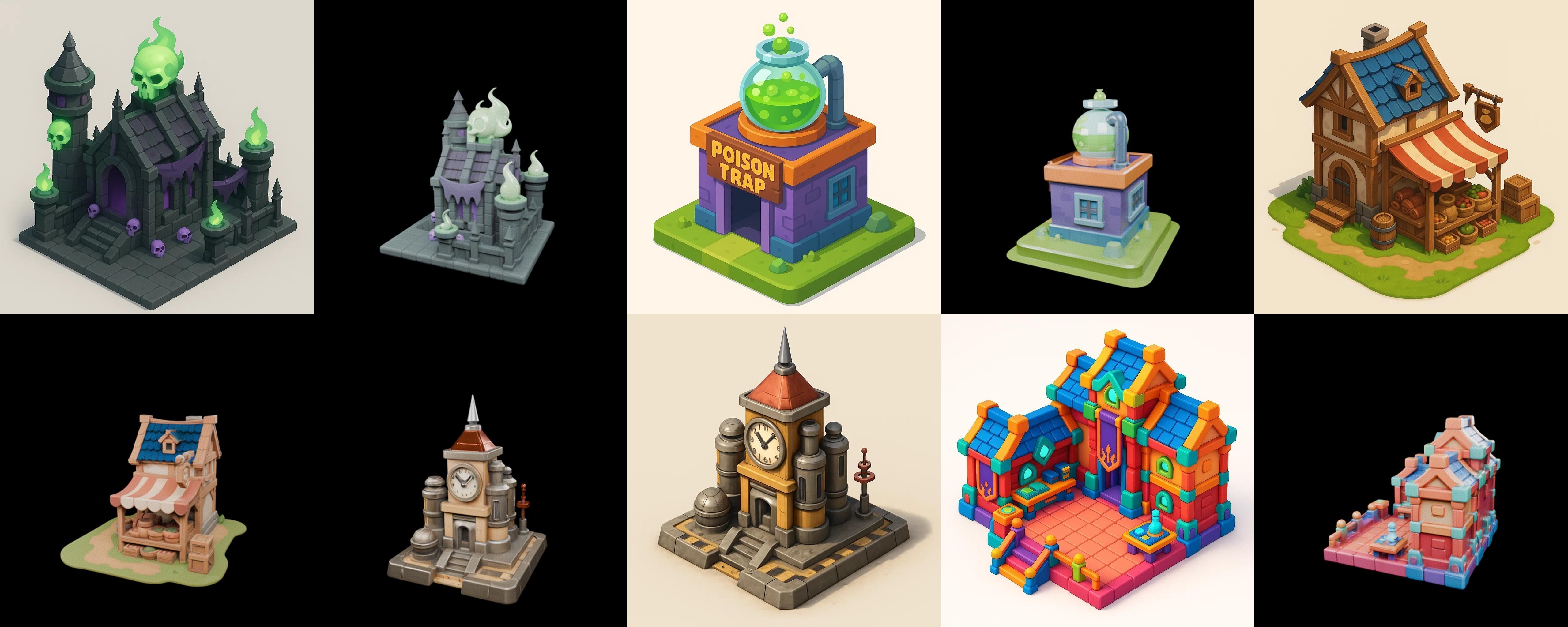 Building Of Empire bundle 30 pack 100 glb Low-poly 3D model_3
