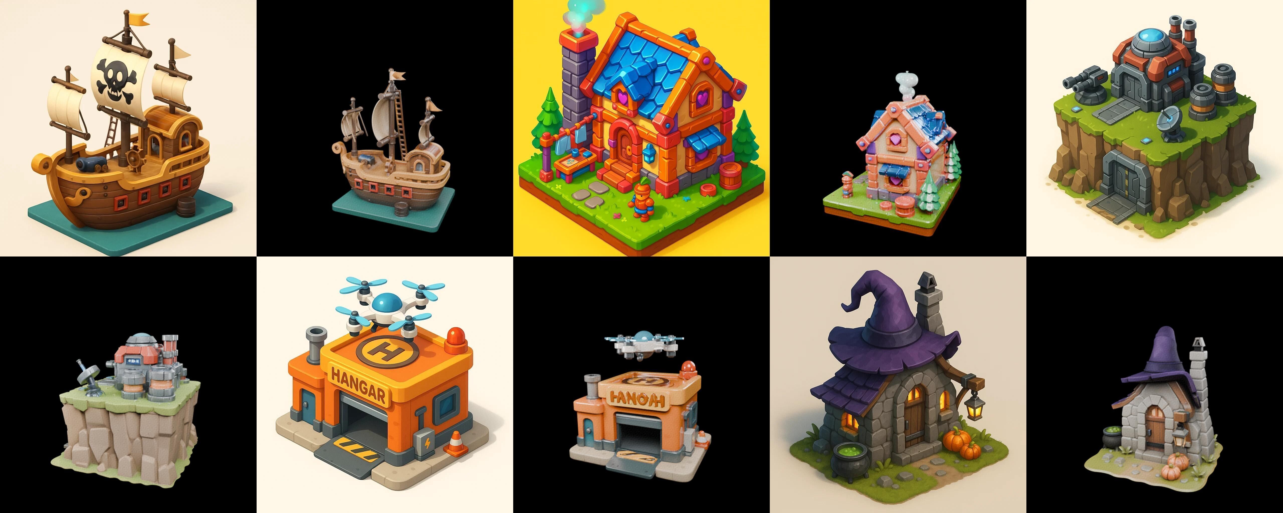 Building Of Empire bundle 30 pack 100 glb Low-poly 3D model_7