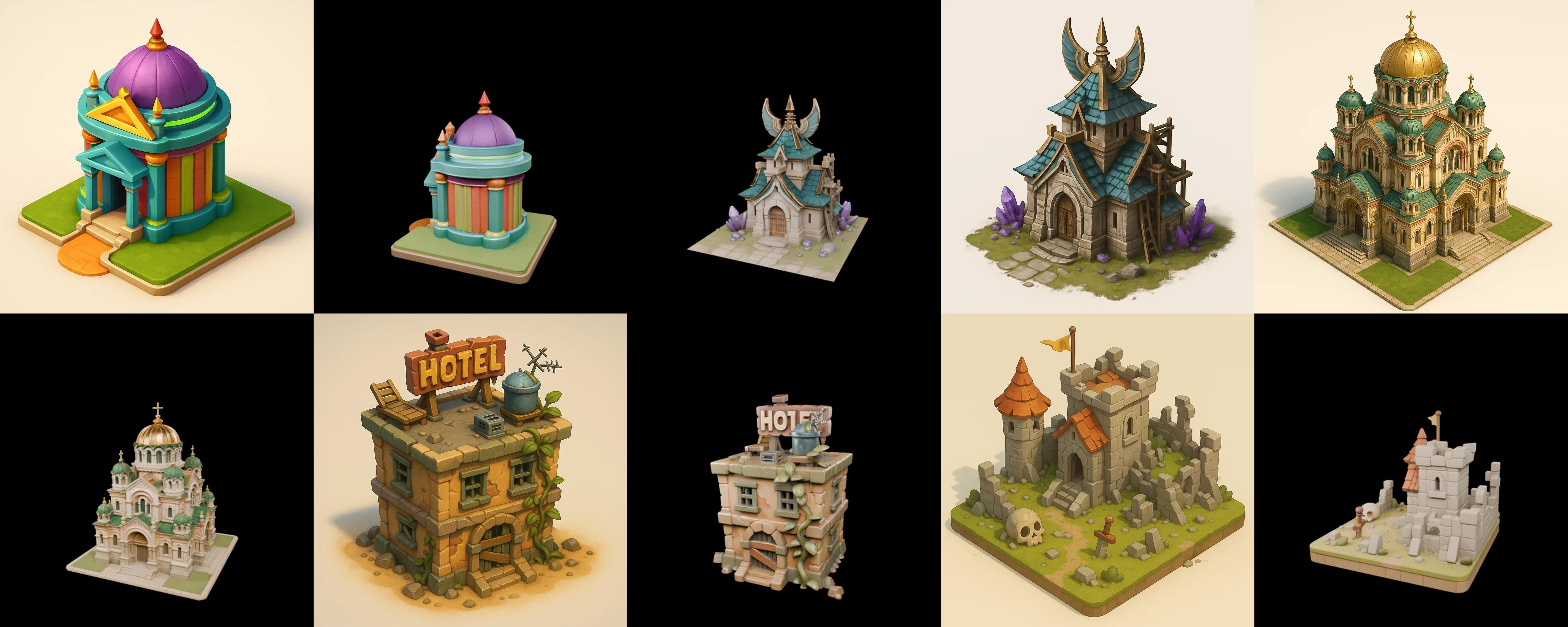 Building Of Empire bundle 30 pack 100 glb Low-poly 3D model_9