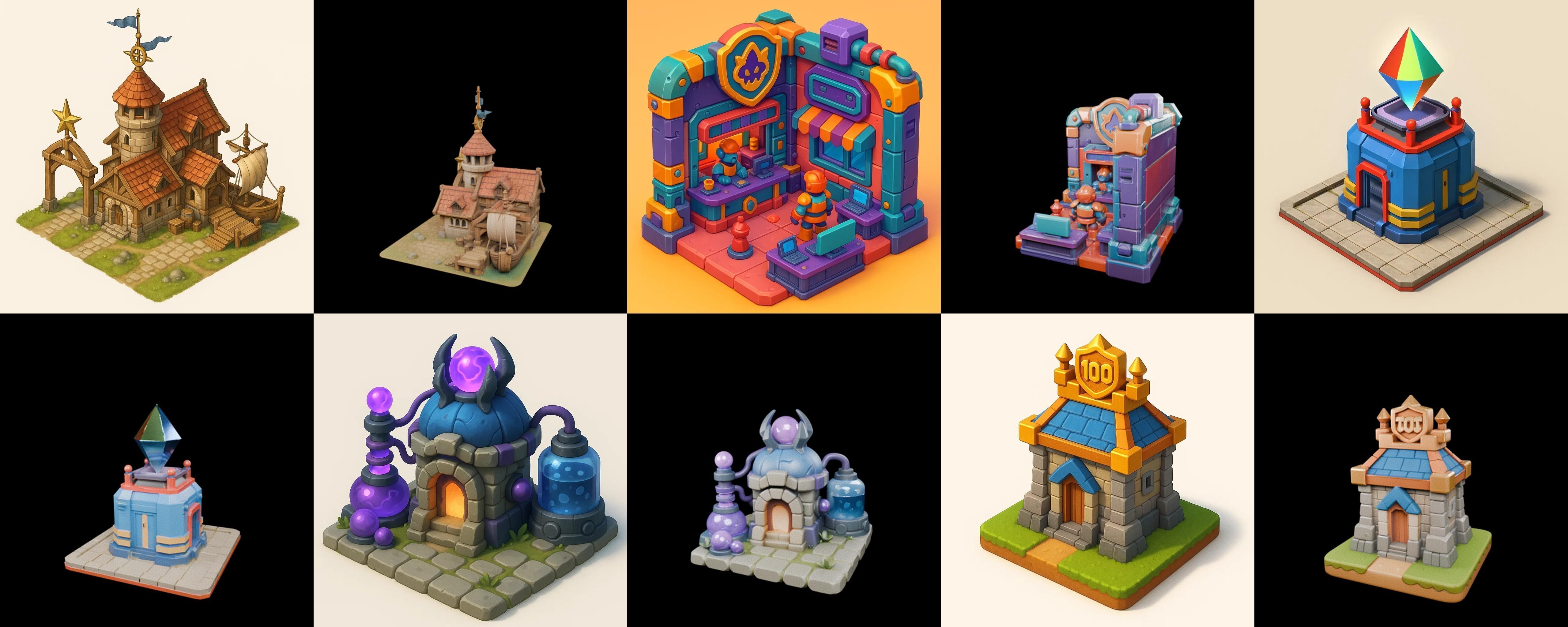 Building Of Empire bundle 30 pack 100 glb Low-poly 3D model_6