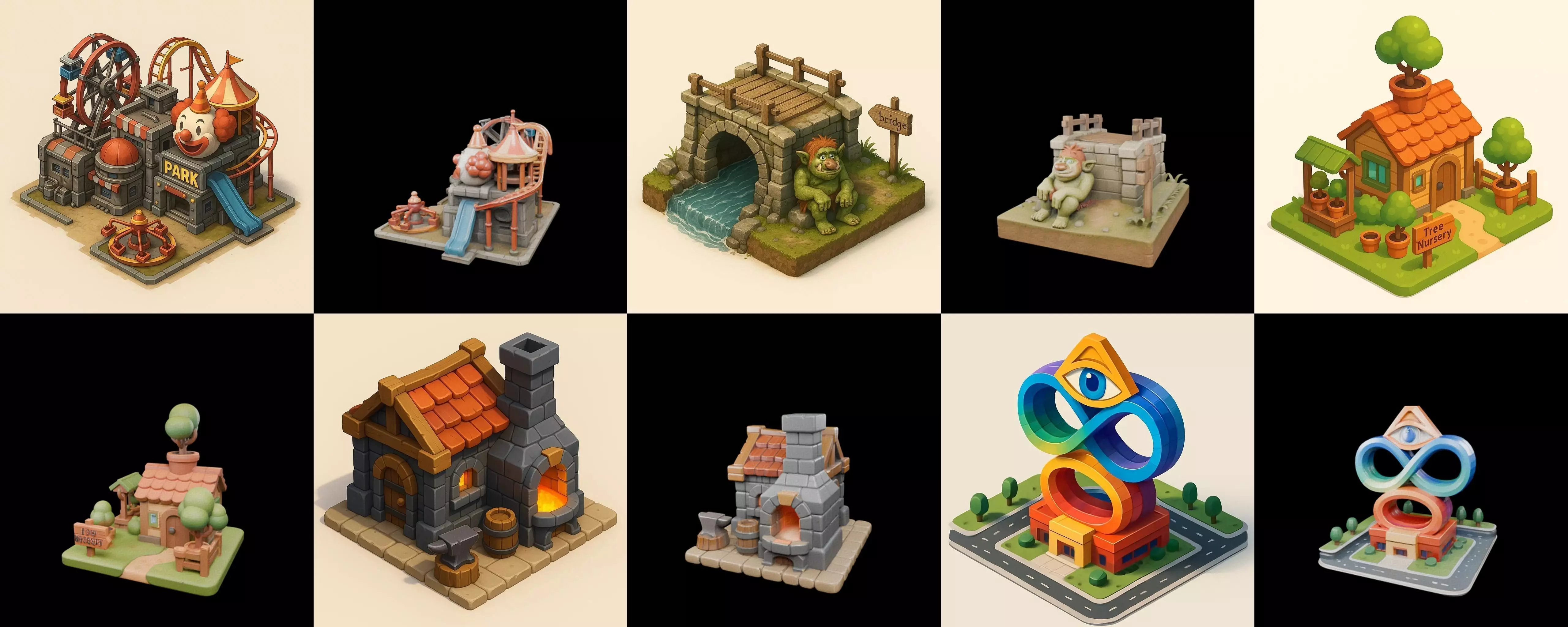 Building Of Empire bundle 30 pack 100 glb Low-poly 3D model_0