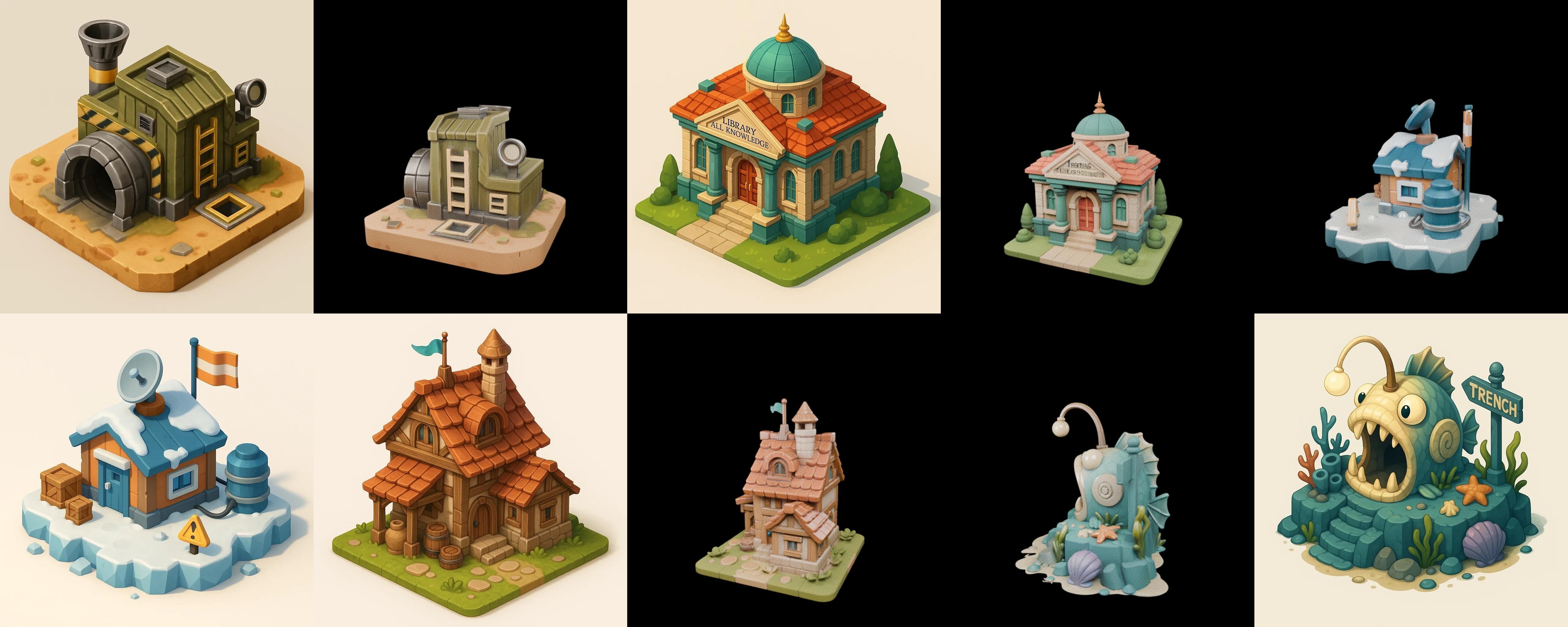 Building Of Empire bundle 30 pack 100 glb Low-poly 3D model_12