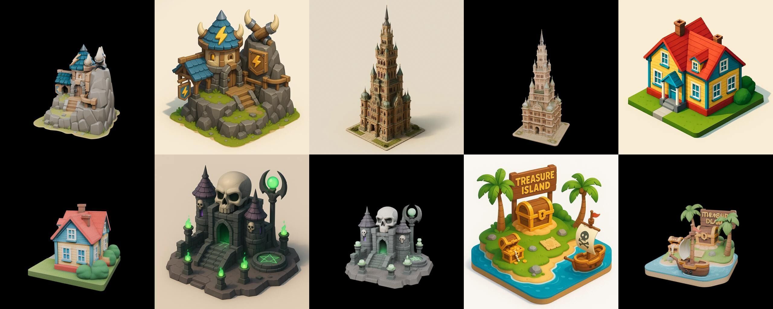 Building Of Empire bundle 30 pack 100 glb Low-poly 3D model_13