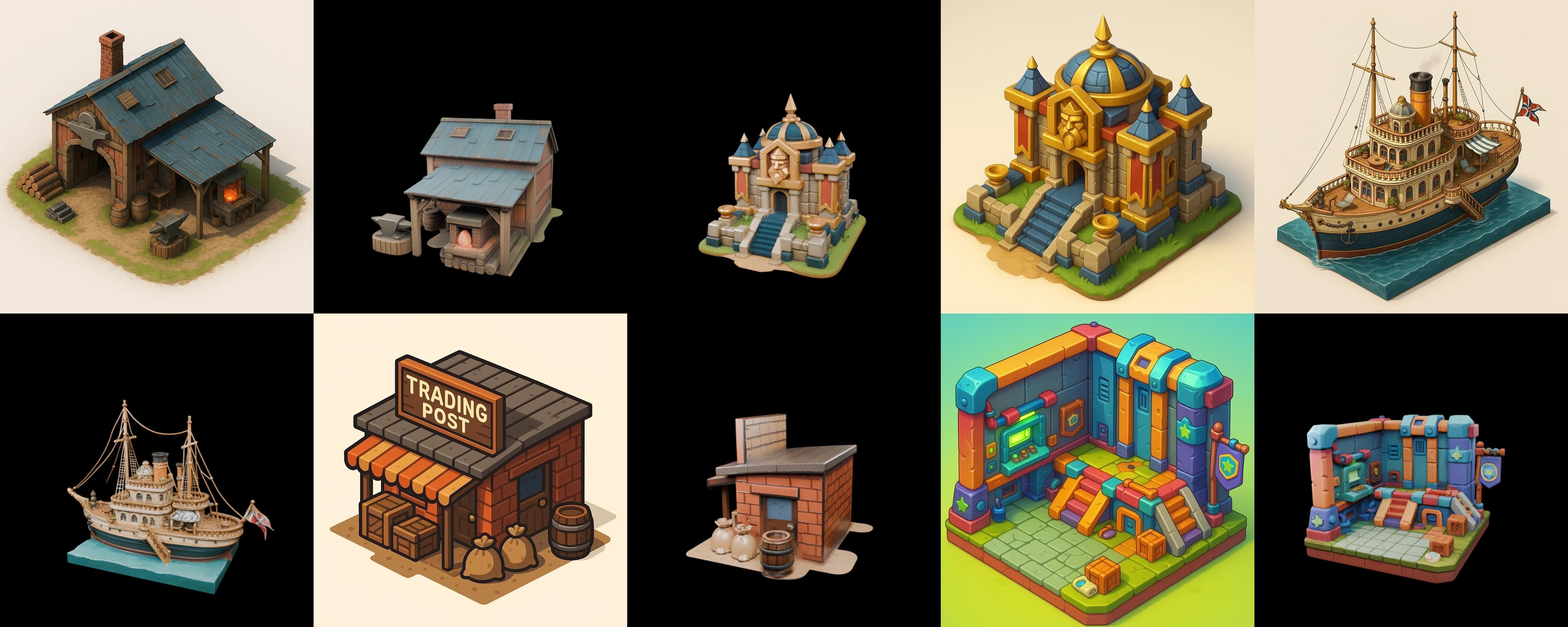 Building Of Empire bundle 30 pack 100 glb Low-poly 3D model_17