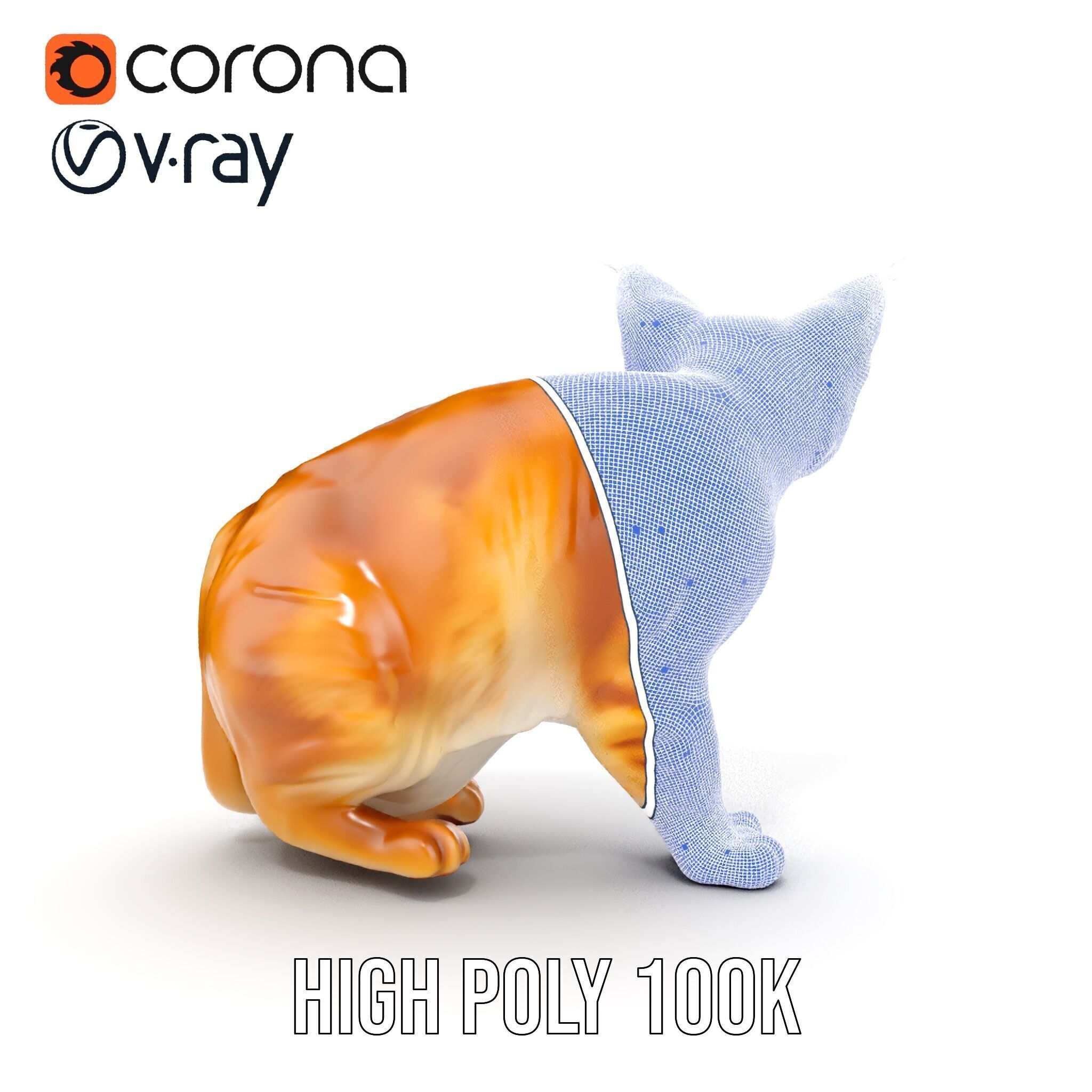 Stylized Cat Model Pack Low-poly 3D model_38