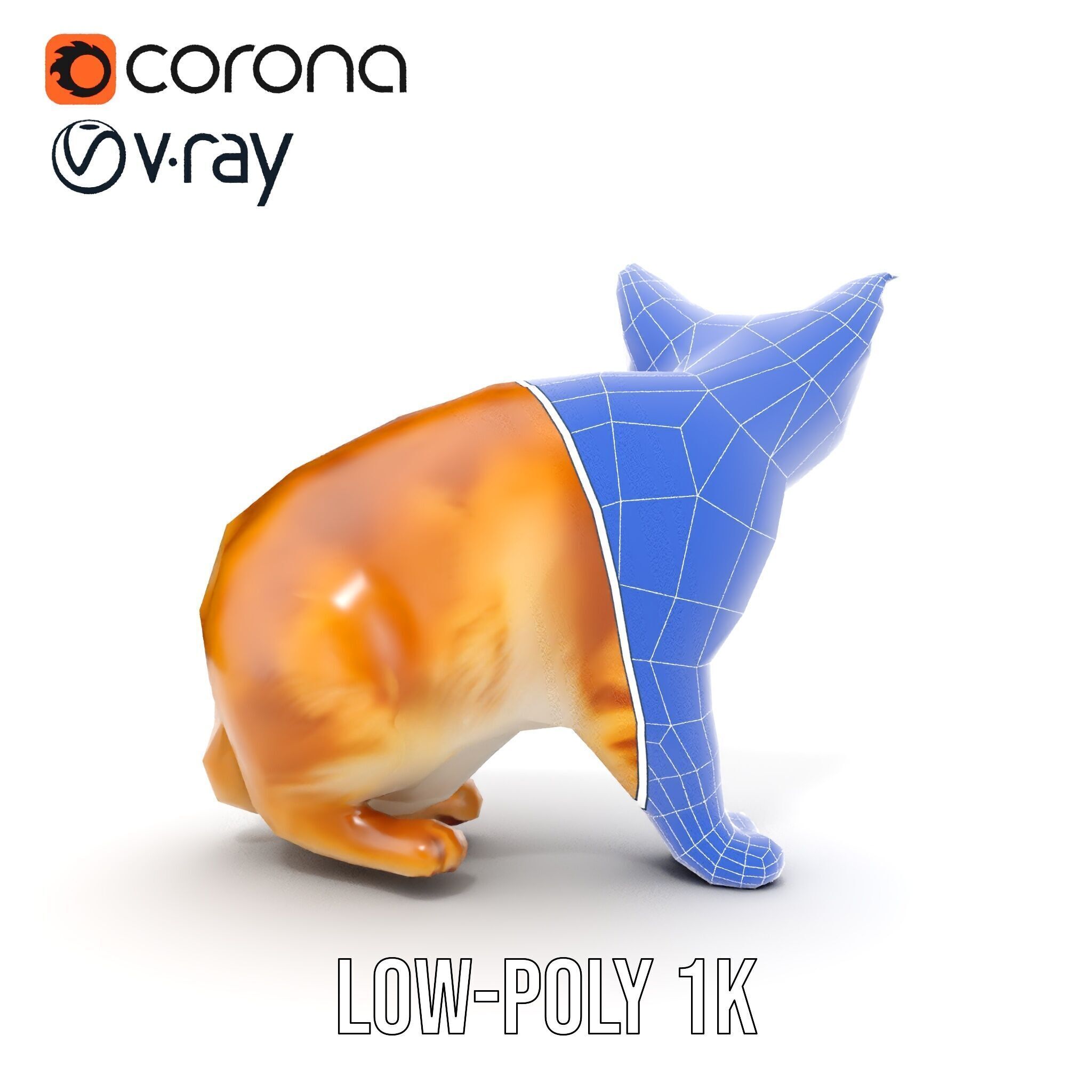 Stylized Cat Model Pack Low-poly 3D model_21
