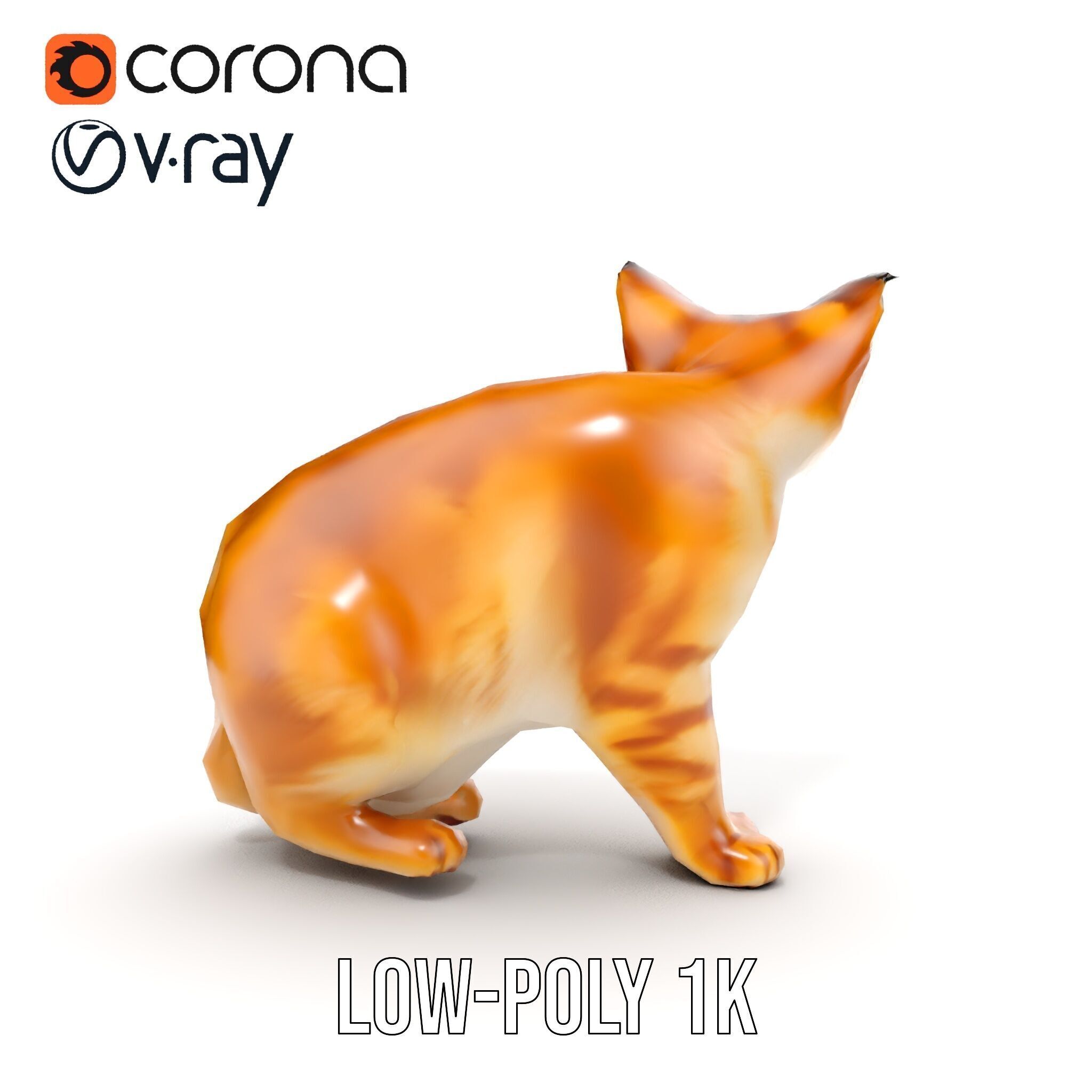Stylized Cat Model Pack Low-poly 3D model_14