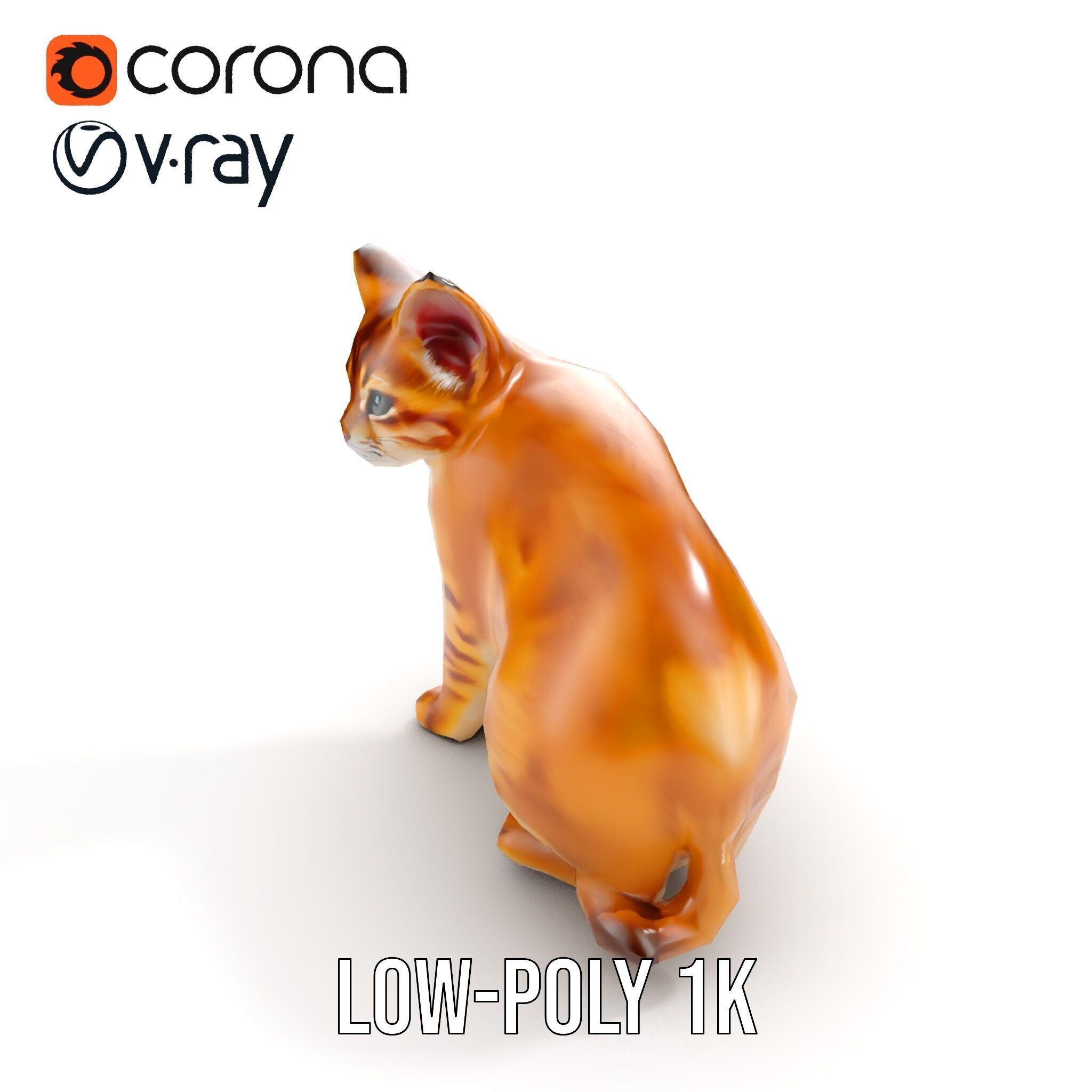 Stylized Cat Model Pack Low-poly 3D model_17