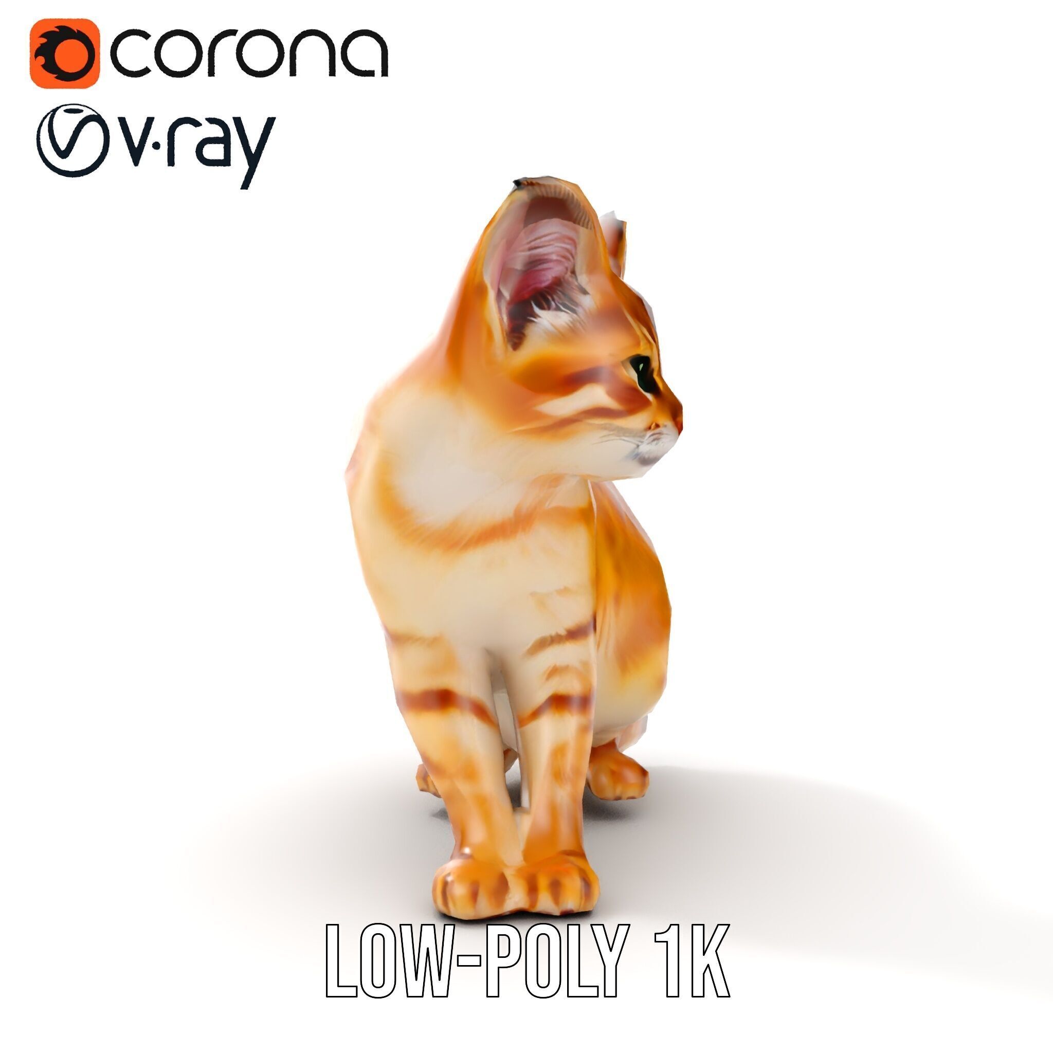 Stylized Cat Model Pack Low-poly 3D model_33