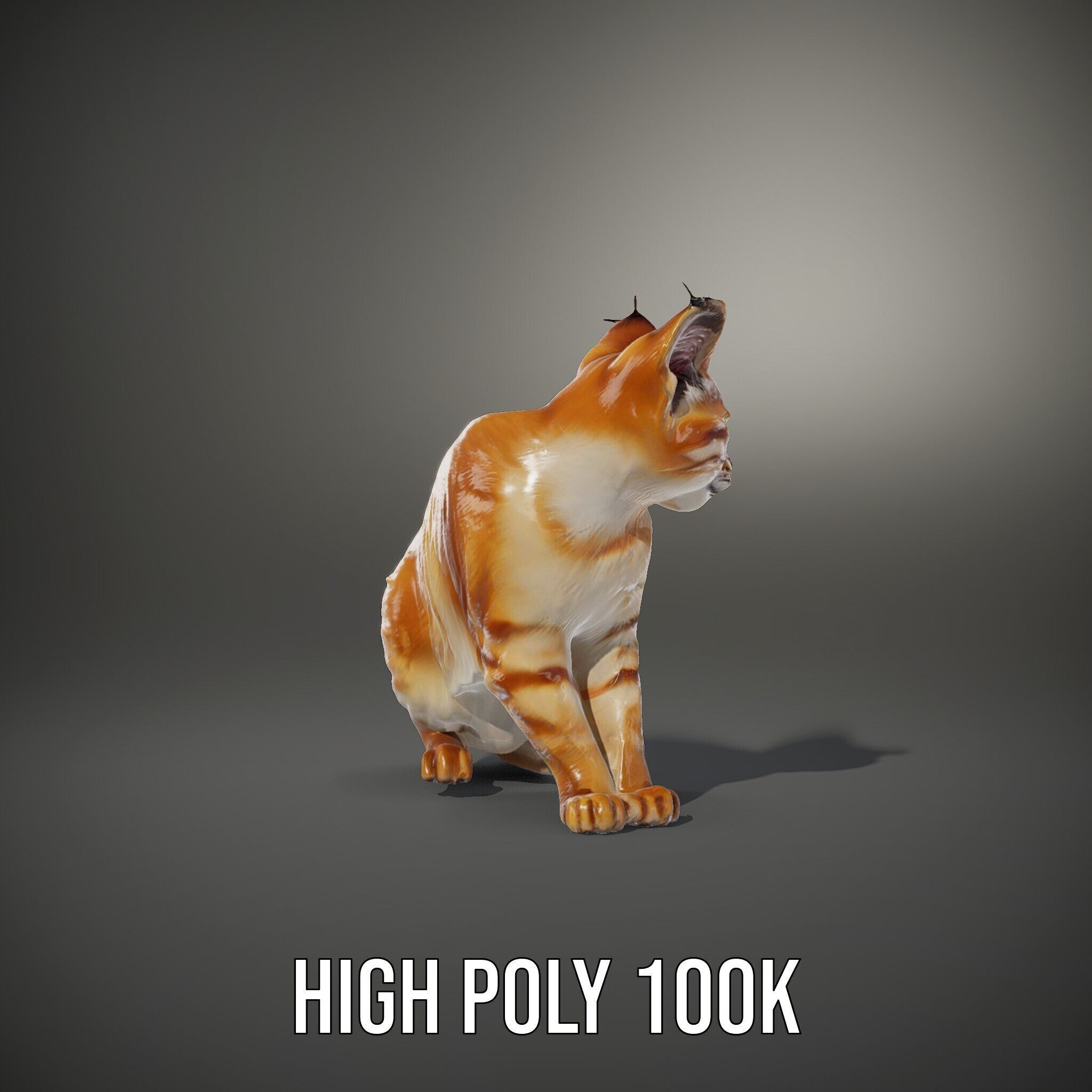 Stylized Cat Model Pack Low-poly 3D model_15