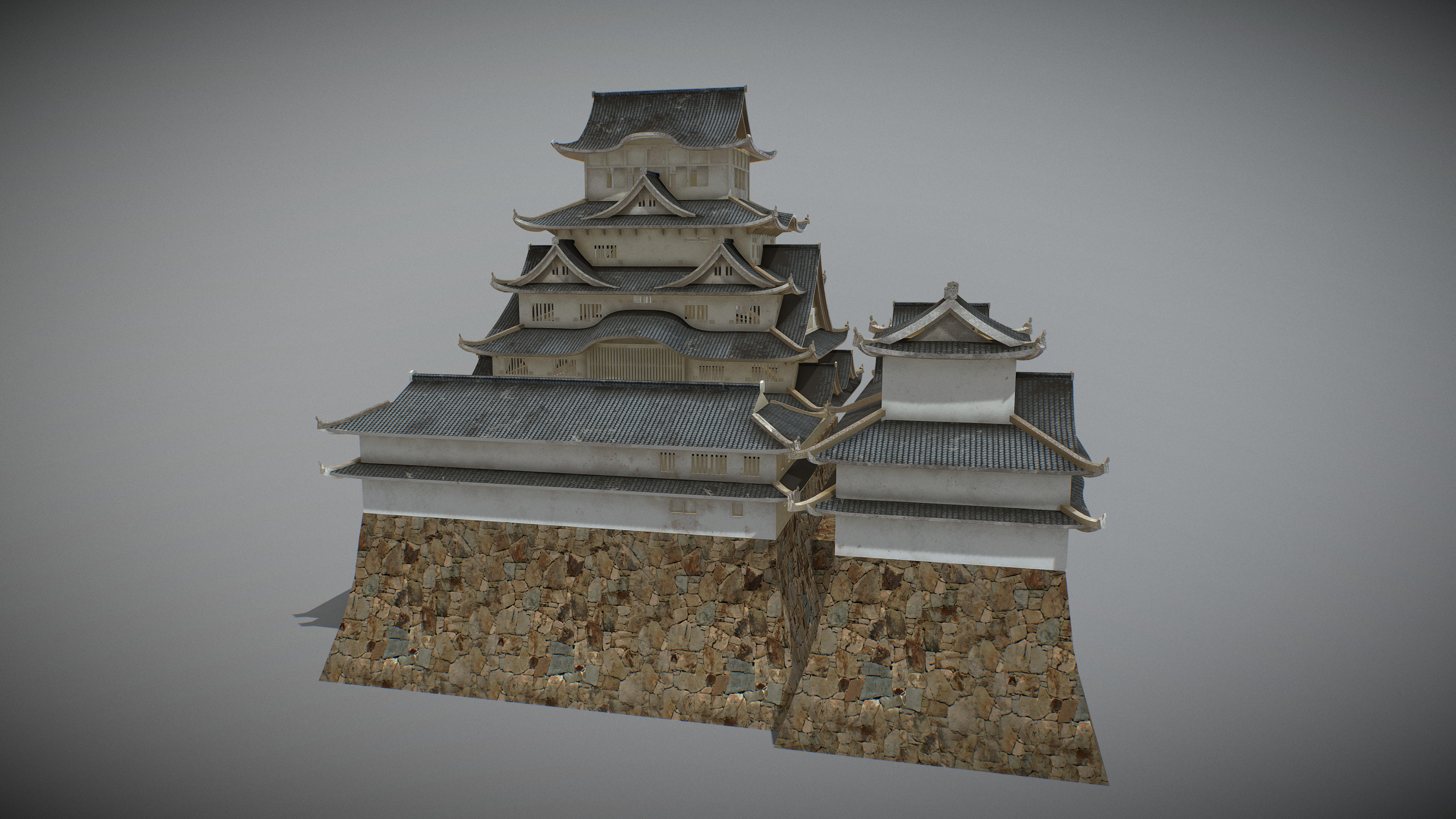 Himeji Castle Low-poly 3D model_6