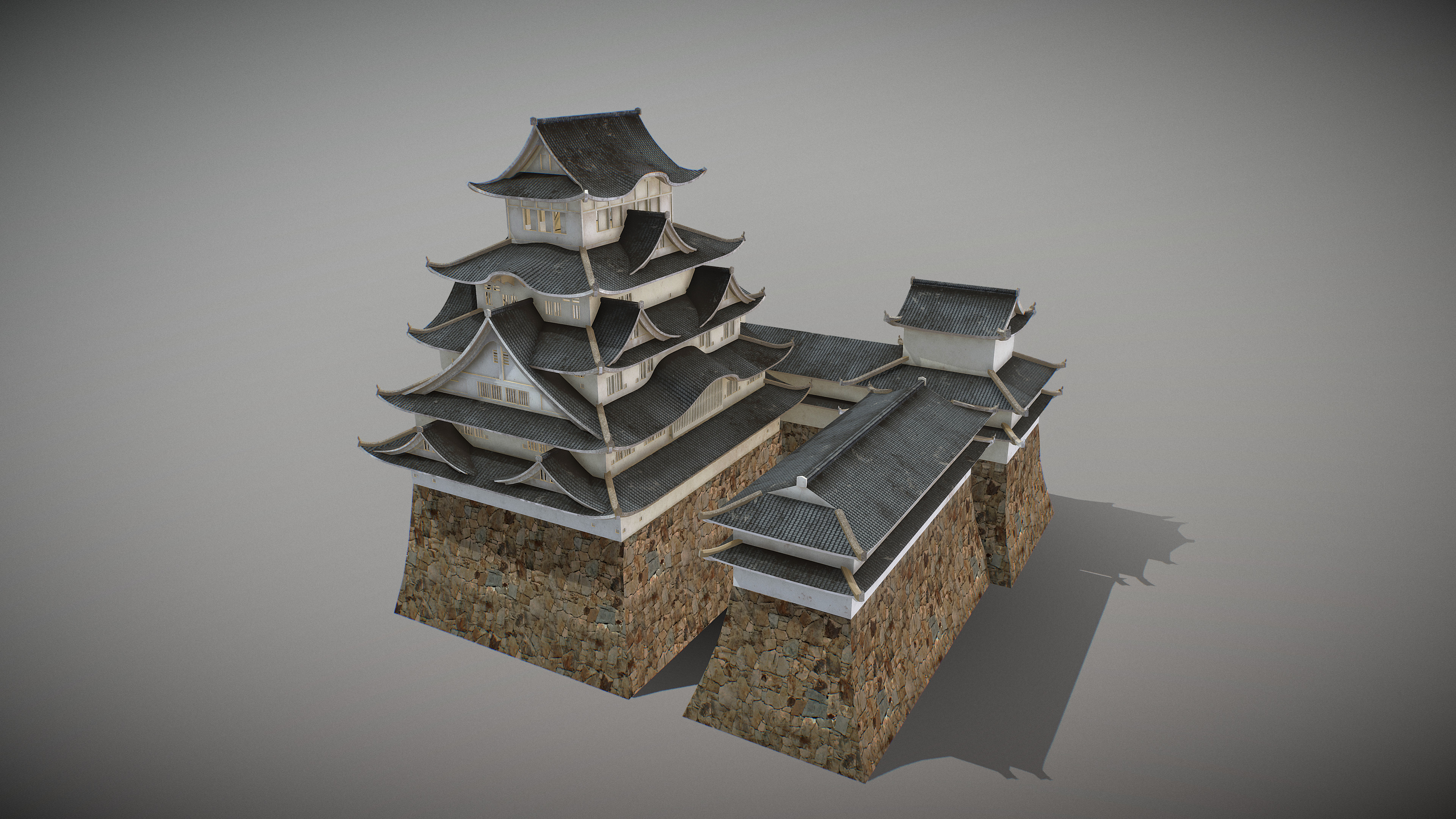 Himeji Castle Low-poly 3D model_2