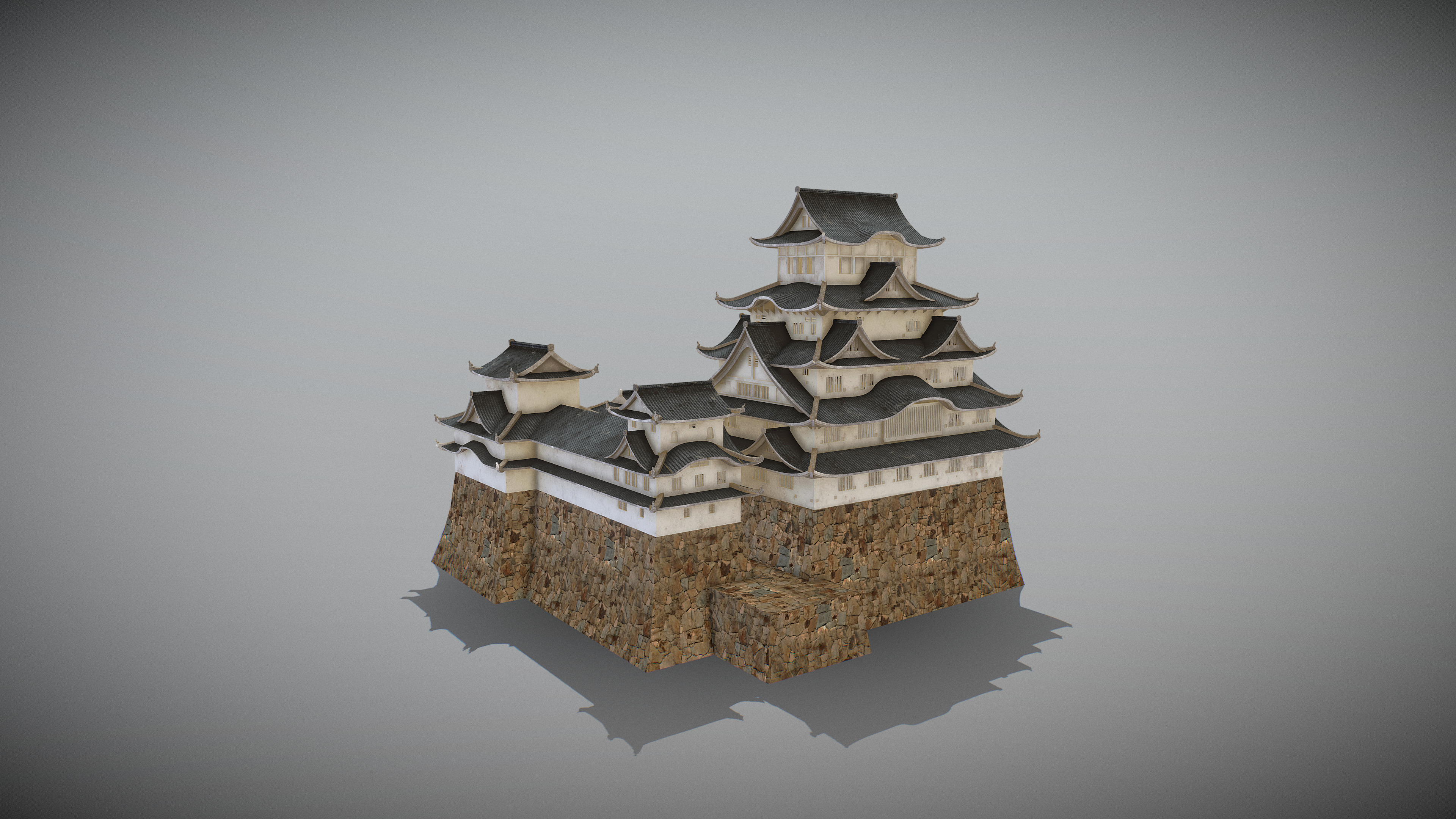 Himeji Castle Low-poly 3D model_4