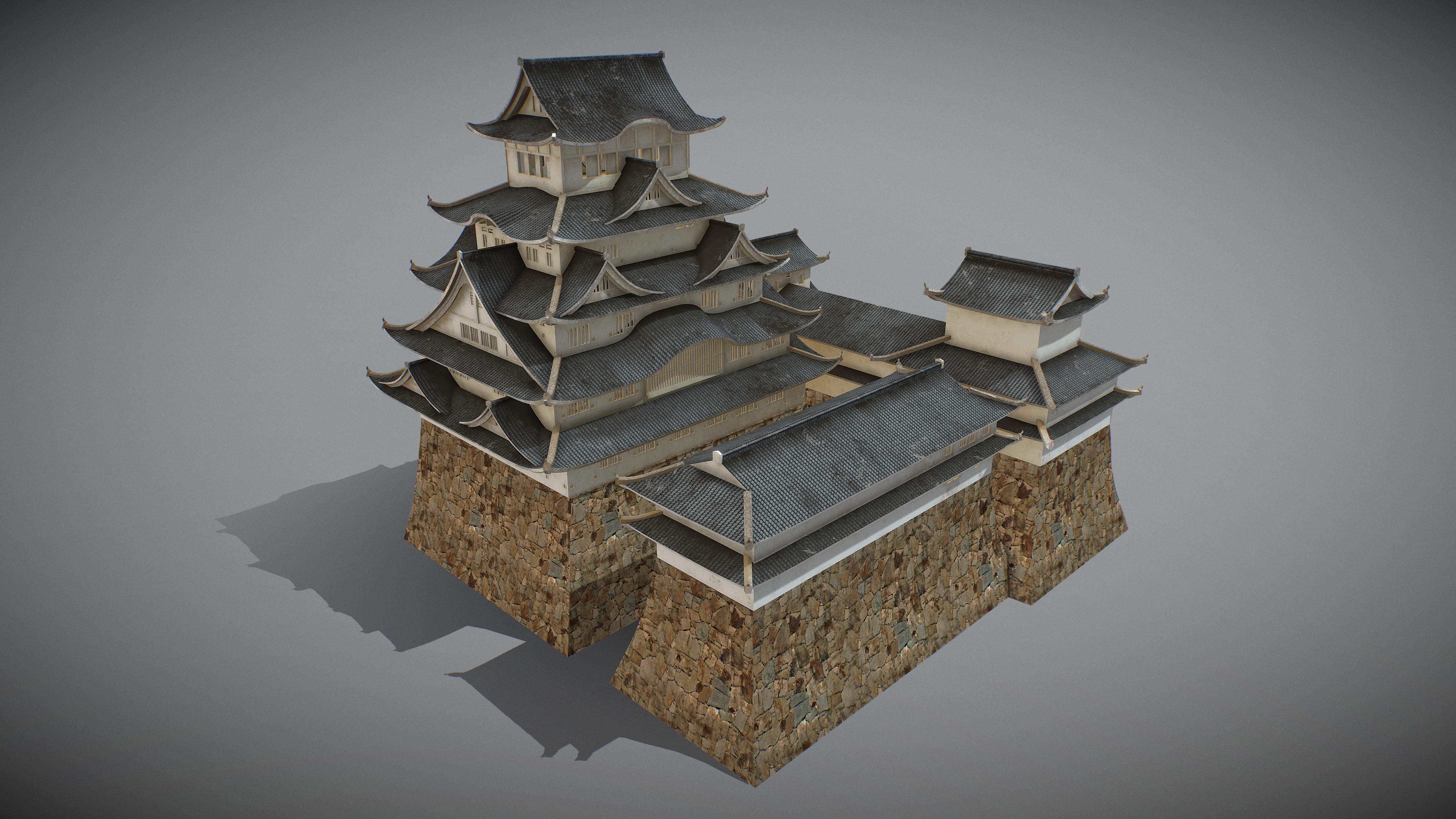 Himeji Castle Low-poly 3D model_5