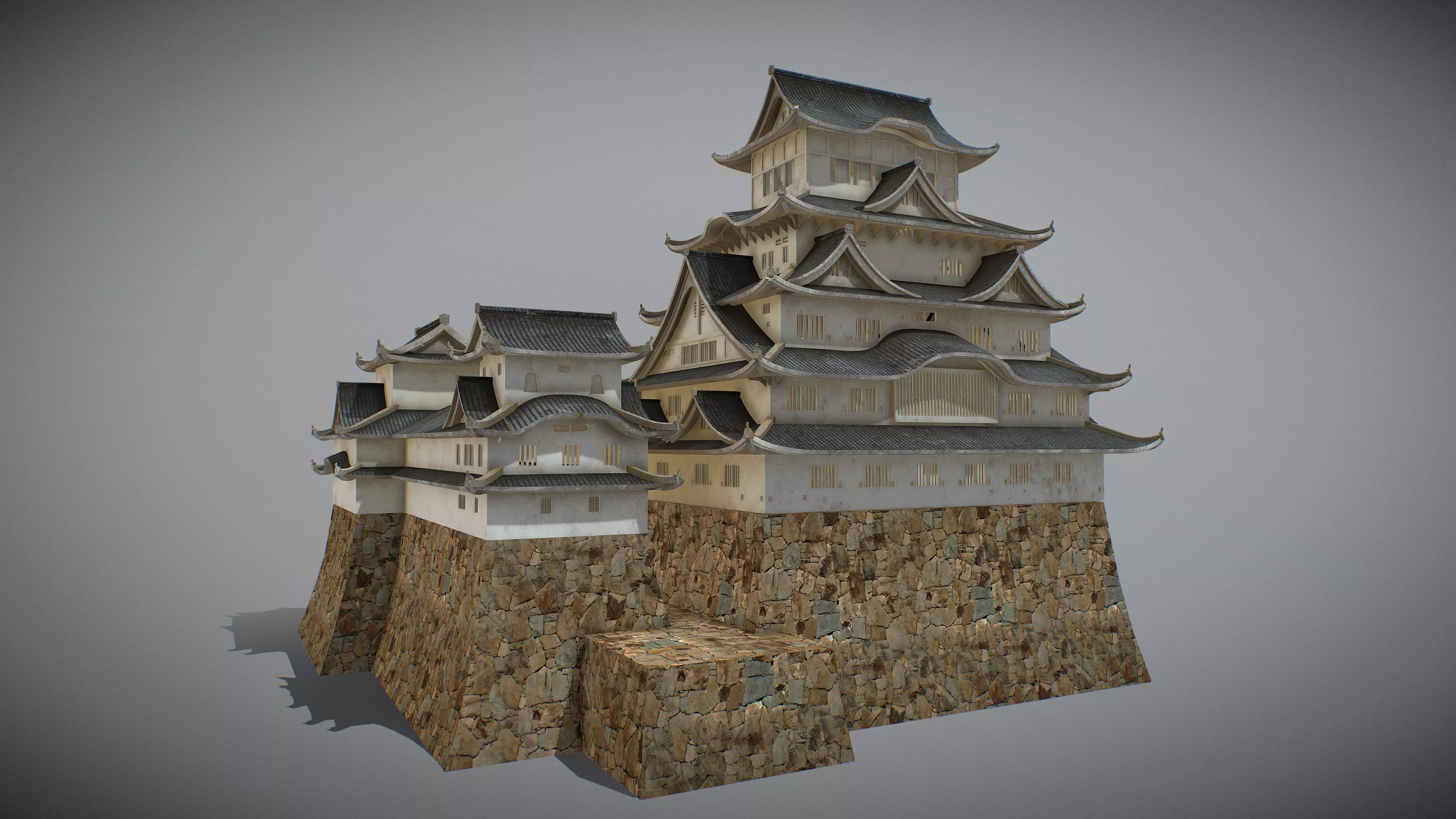 Himeji Castle Low-poly 3D model_0