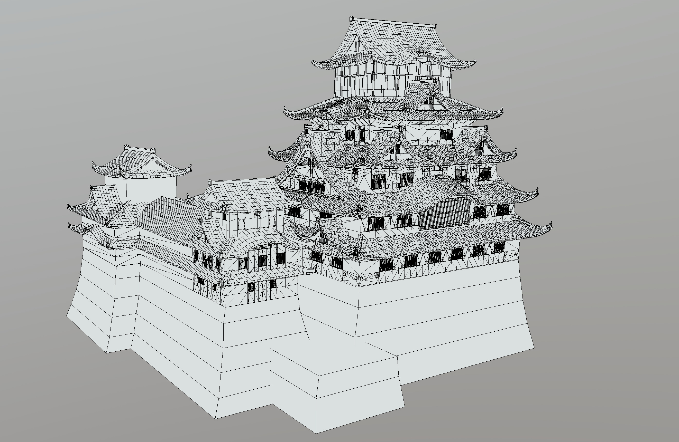 Himeji Castle Low-poly 3D model_8