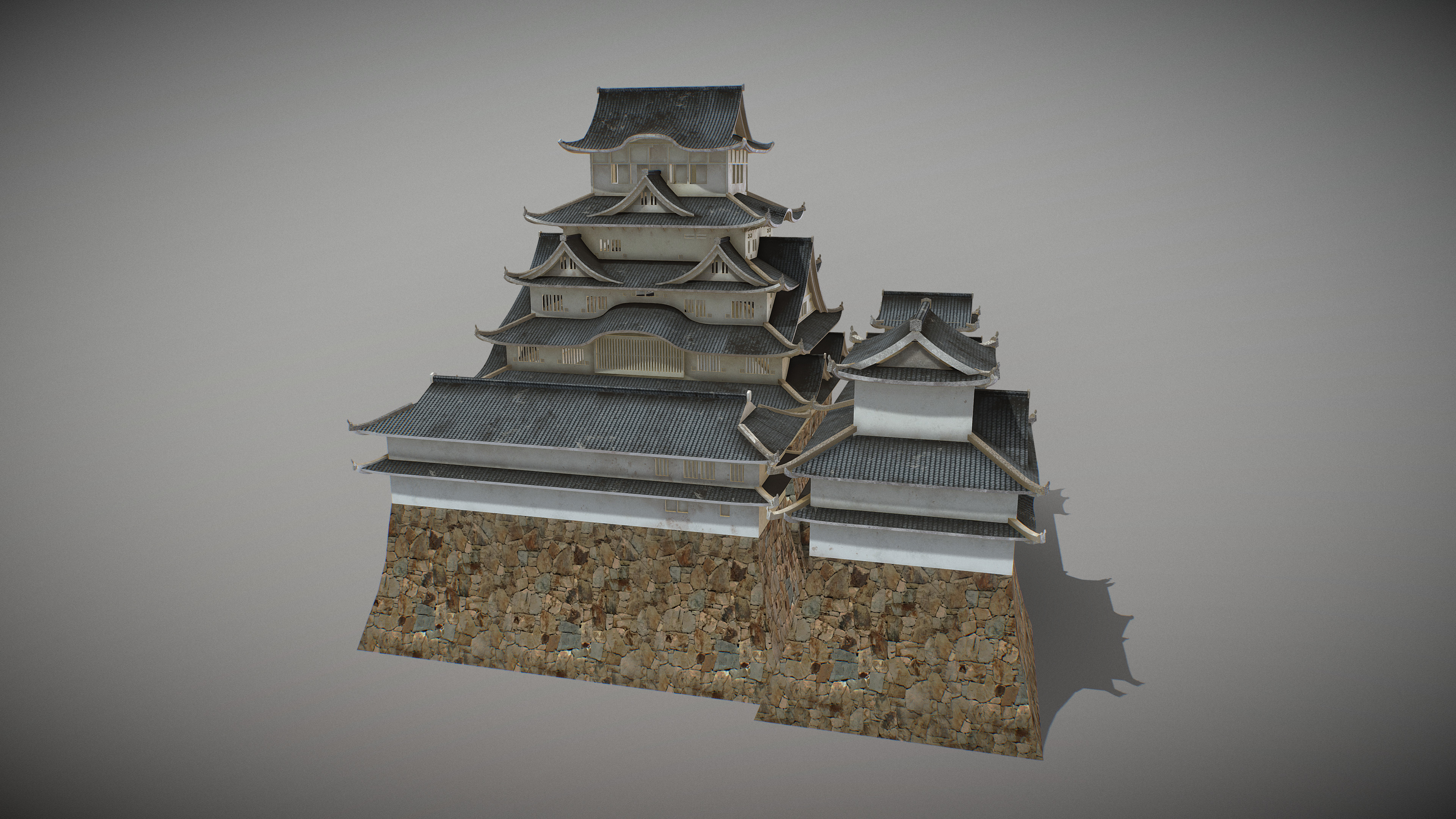 Himeji Castle Low-poly 3D model_3