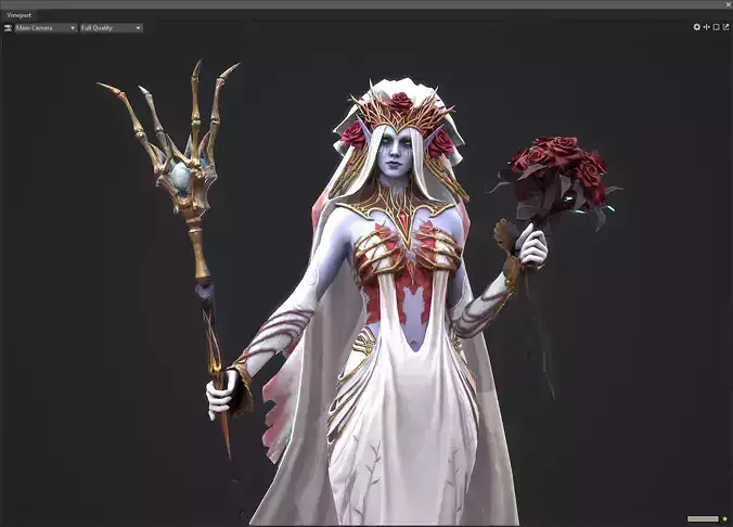 Night elf rose bride Low-poly 3D model