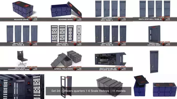 Set 2d - Officers quarters 1-6 Scale Hottoys 