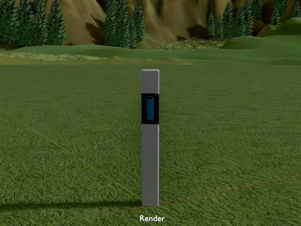 Delineator with wildlife warning reflector white R Low-poly 3D model_17