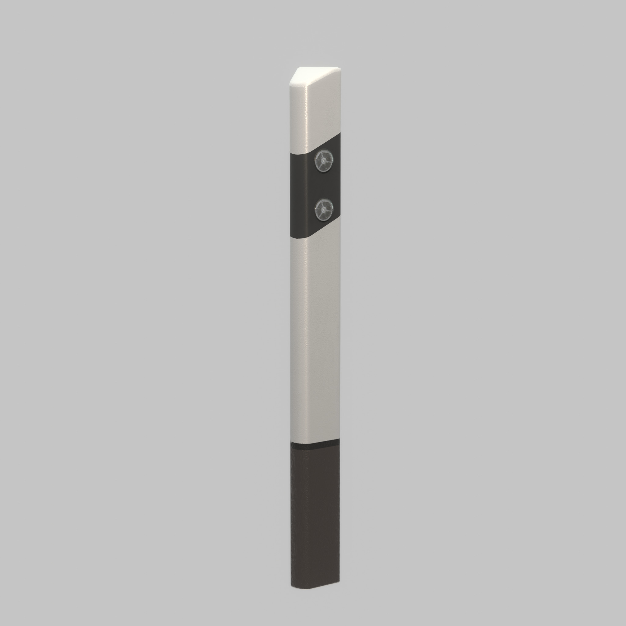 Delineator with wildlife warning reflector white R Low-poly 3D model_28