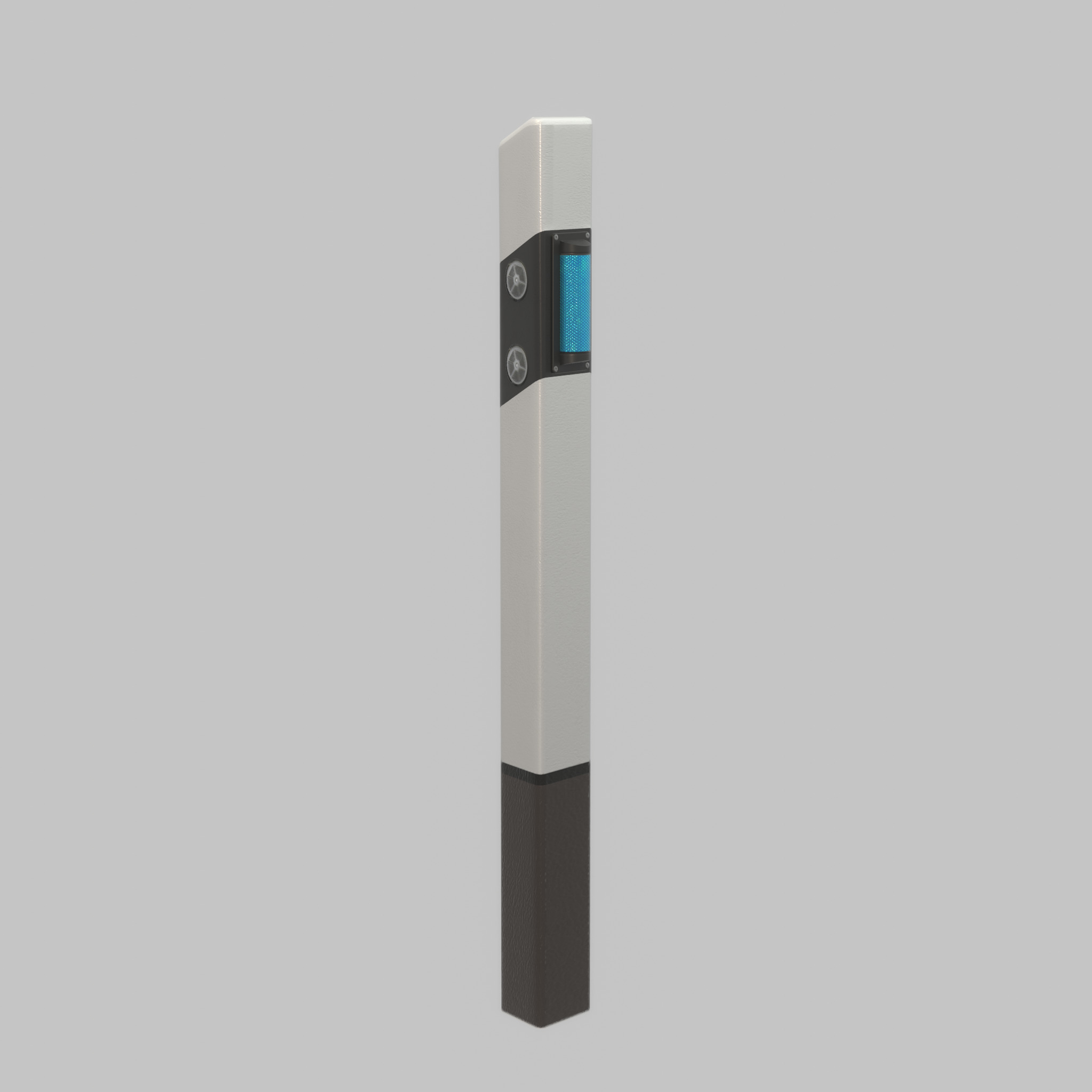 Delineator with wildlife warning reflector white R Low-poly 3D model_23