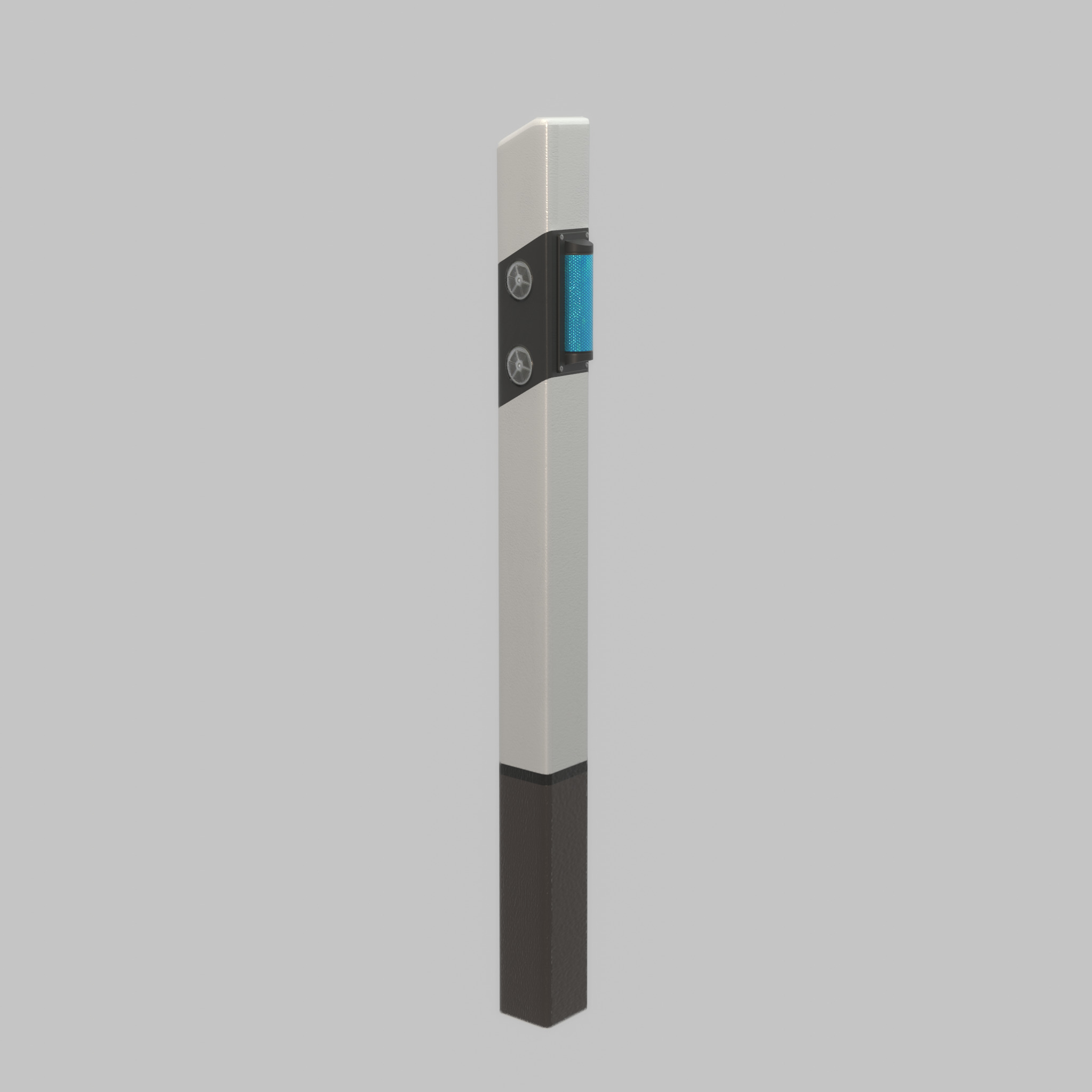 Delineator with wildlife warning reflector white R Low-poly 3D model_24