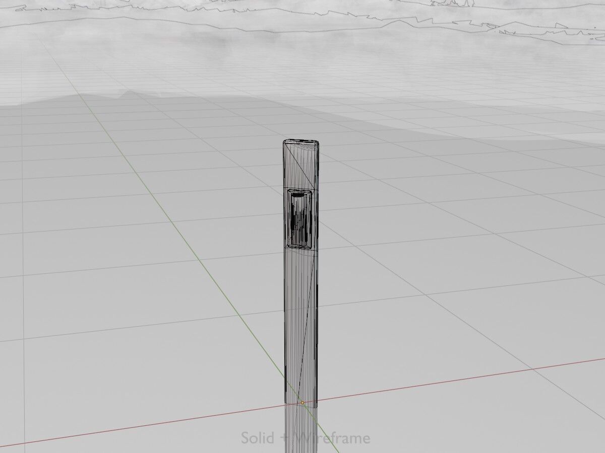 Delineator with wildlife warning reflector white R Low-poly 3D model_12