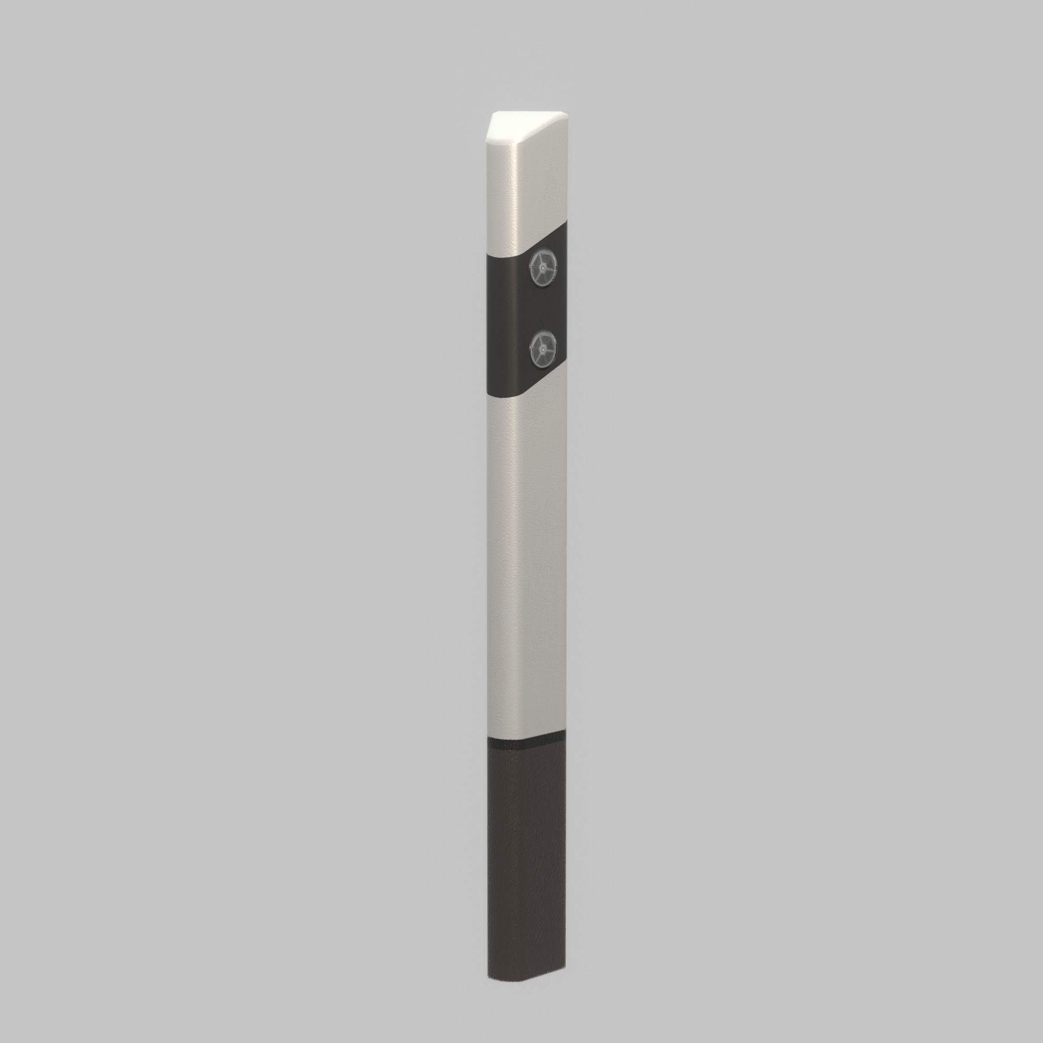 Delineator with wildlife warning reflector white R Low-poly 3D model_56
