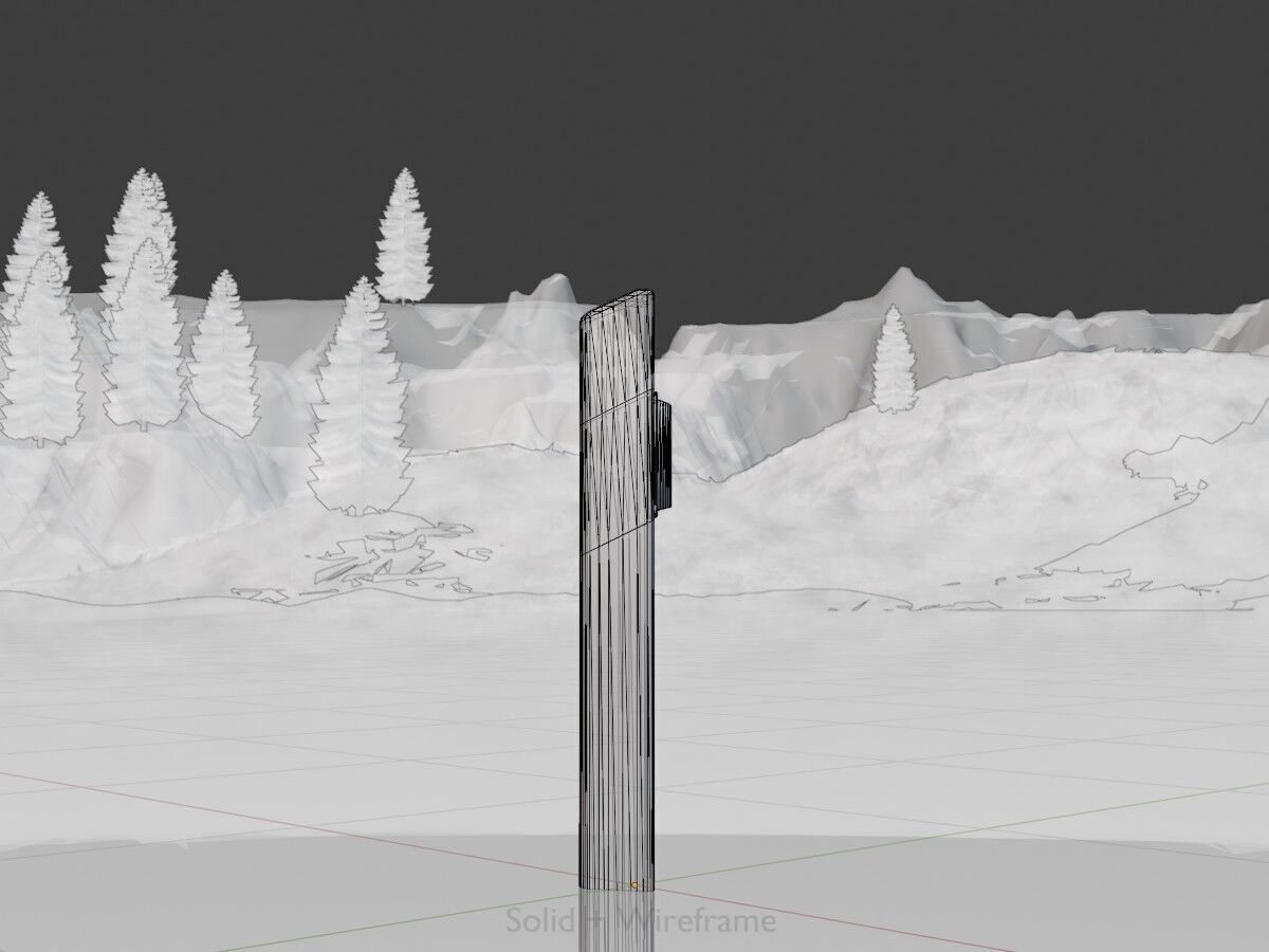 Delineator with wildlife warning reflector white R Low-poly 3D model_11