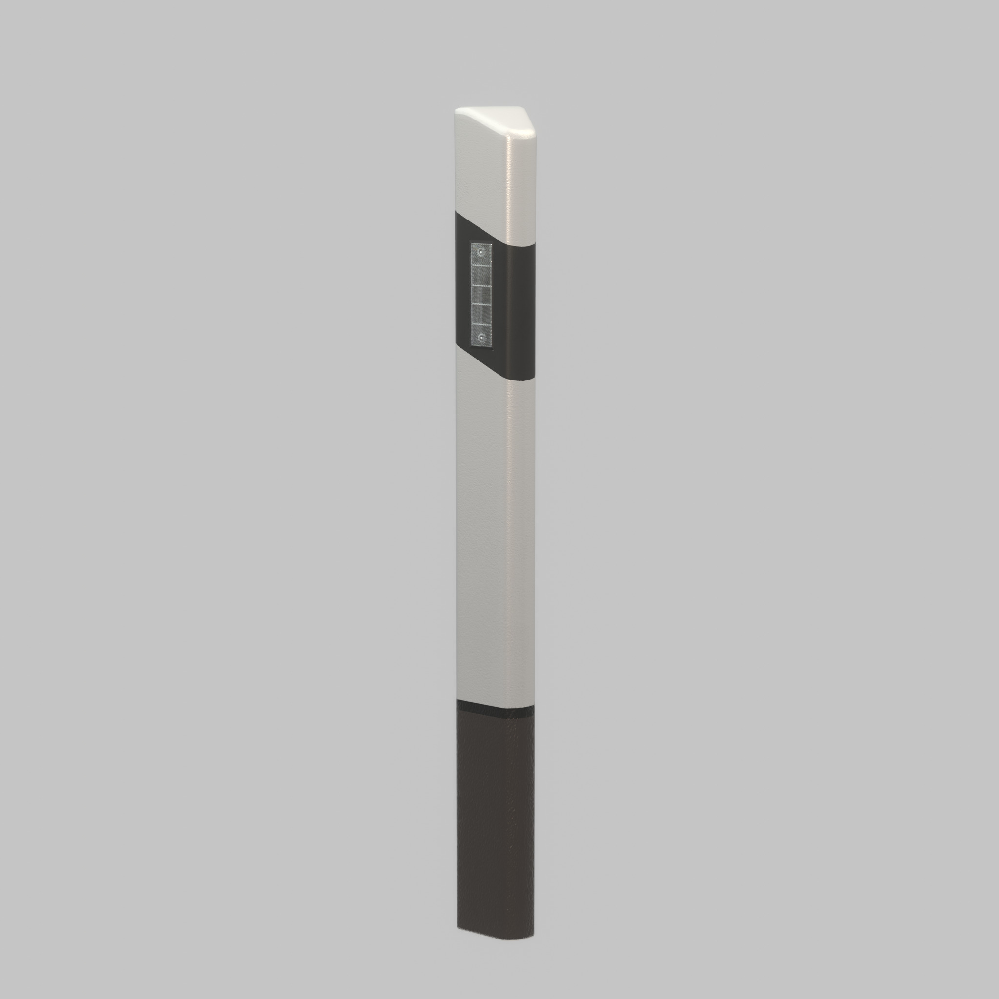 Delineator with wildlife warning reflector white R Low-poly 3D model_55
