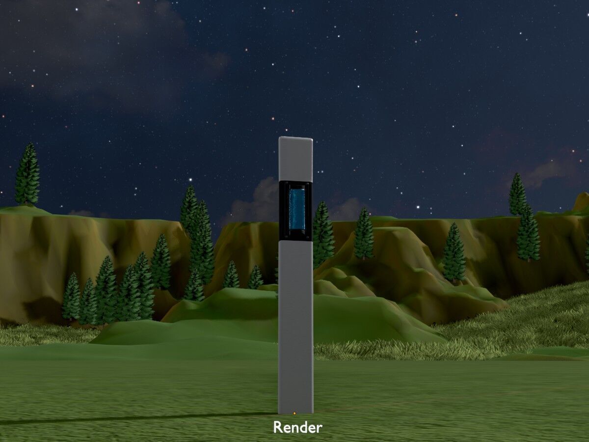 Delineator with wildlife warning reflector white R Low-poly 3D model_20