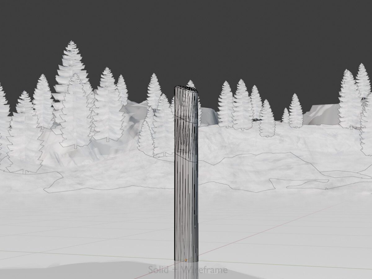 Delineator with wildlife warning reflector white R Low-poly 3D model_10