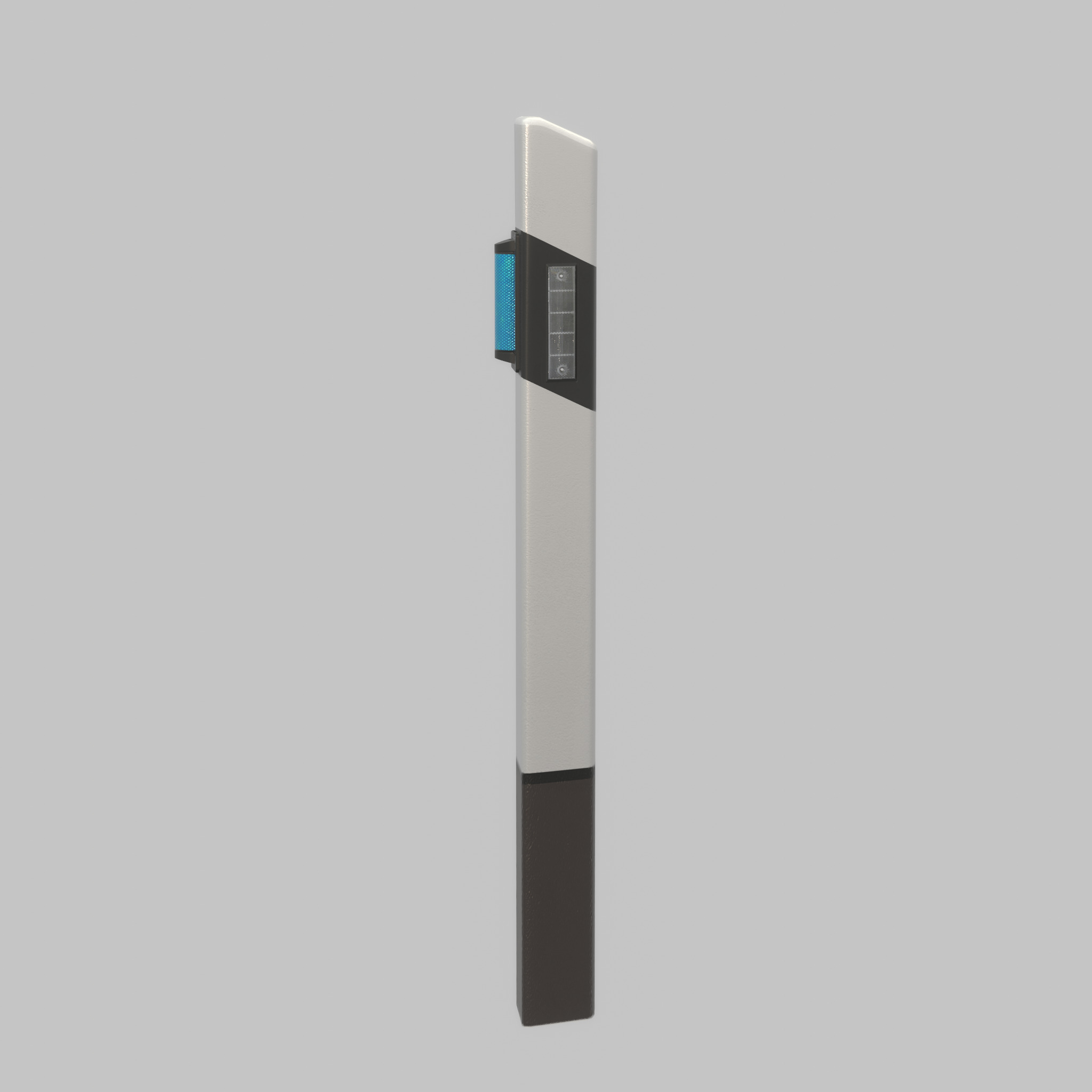 Delineator with wildlife warning reflector white R Low-poly 3D model_70