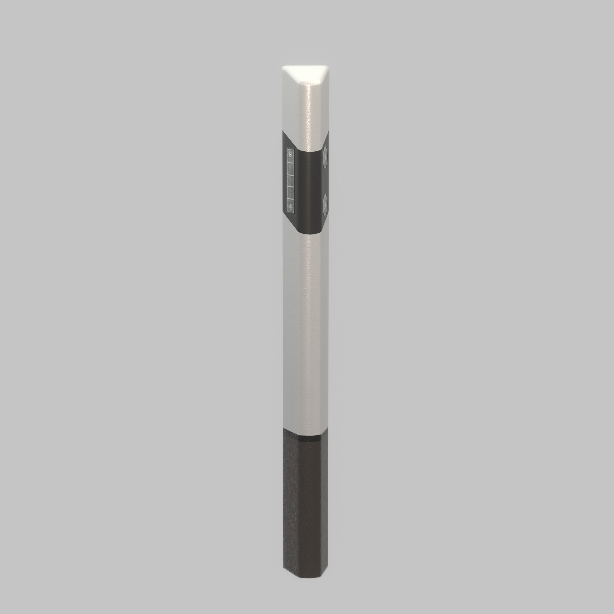 Delineator with wildlife warning reflector white R Low-poly 3D model_29