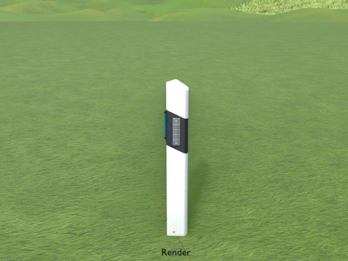 Delineator with wildlife warning reflector white R Low-poly 3D model_14