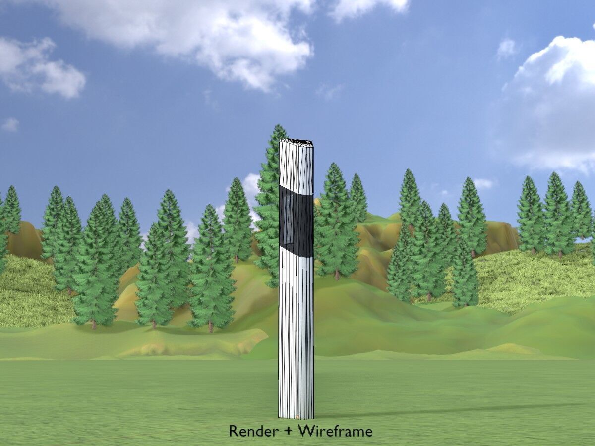 Delineator with wildlife warning reflector white R Low-poly 3D model_6