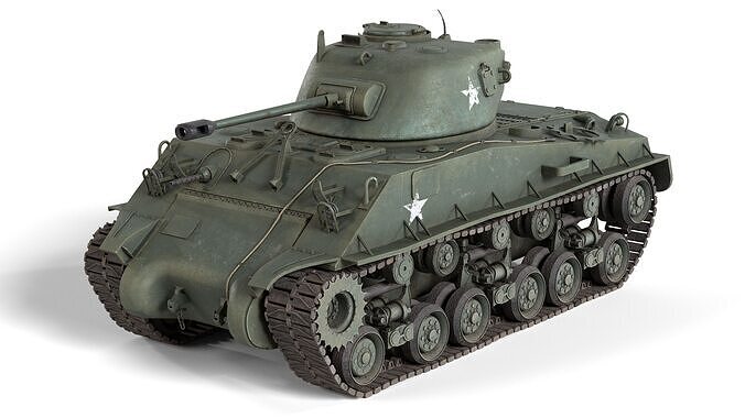 M4 Sherman Tank Low-poly 3D model