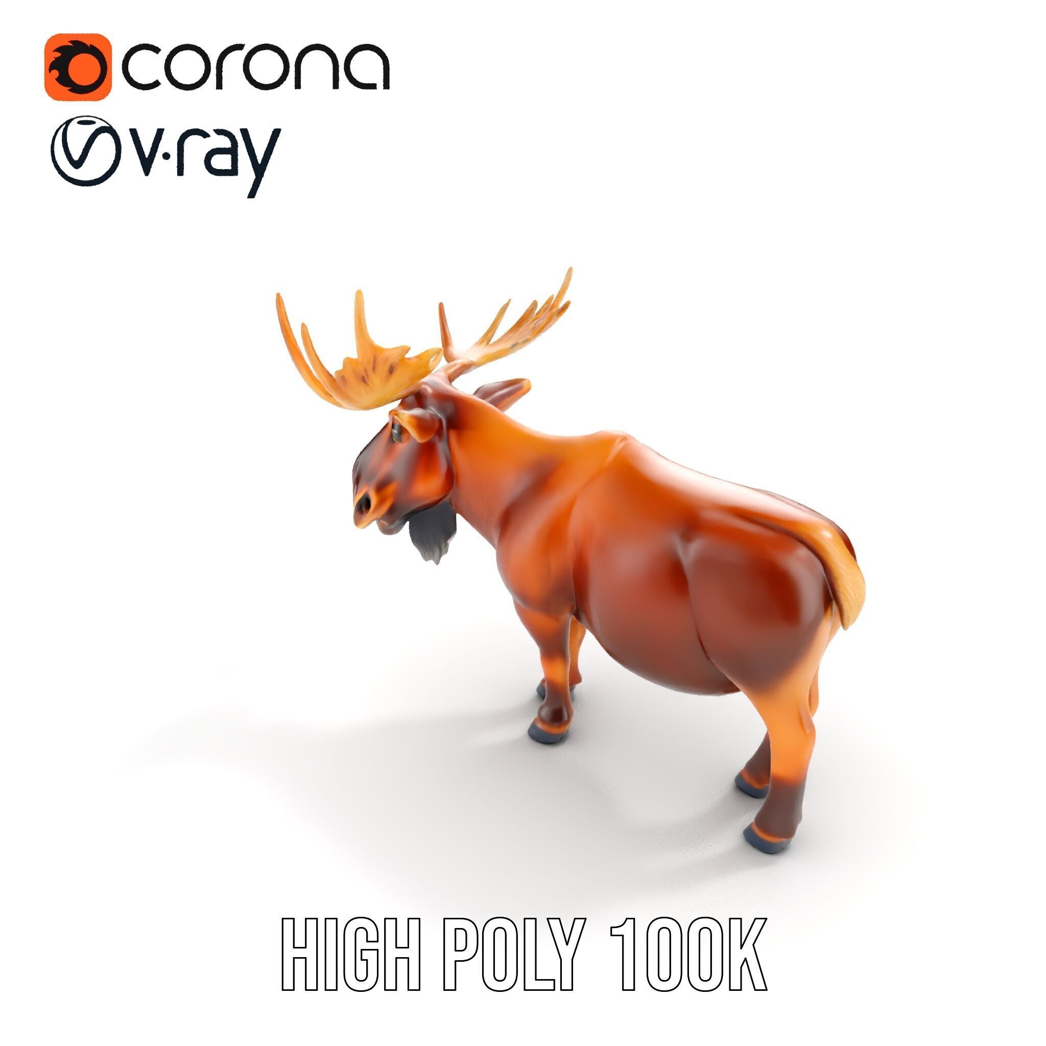 Realistic Moose Model Pack for Various Applications Low-poly 3D model_11