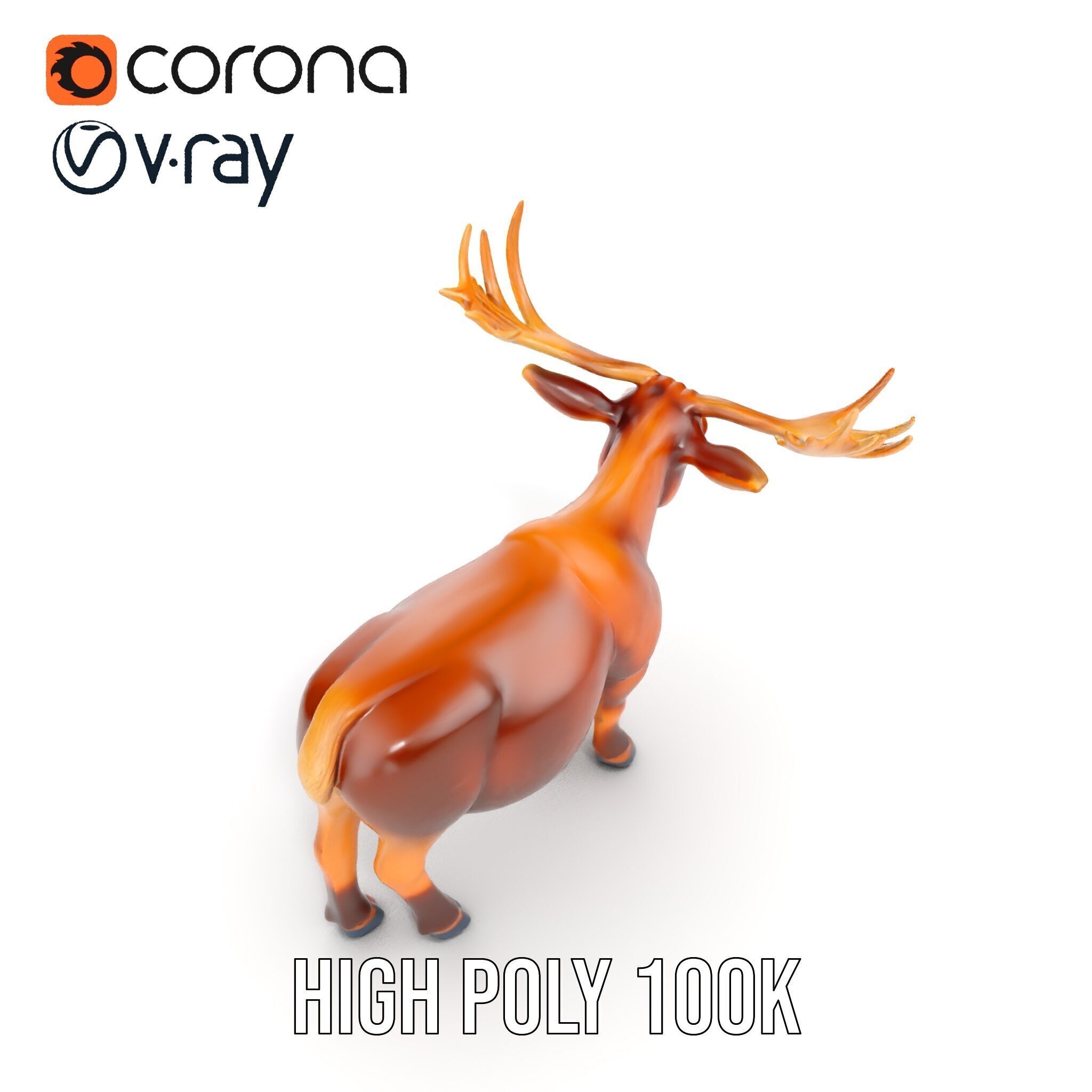 Realistic Moose Model Pack for Various Applications Low-poly 3D model_20
