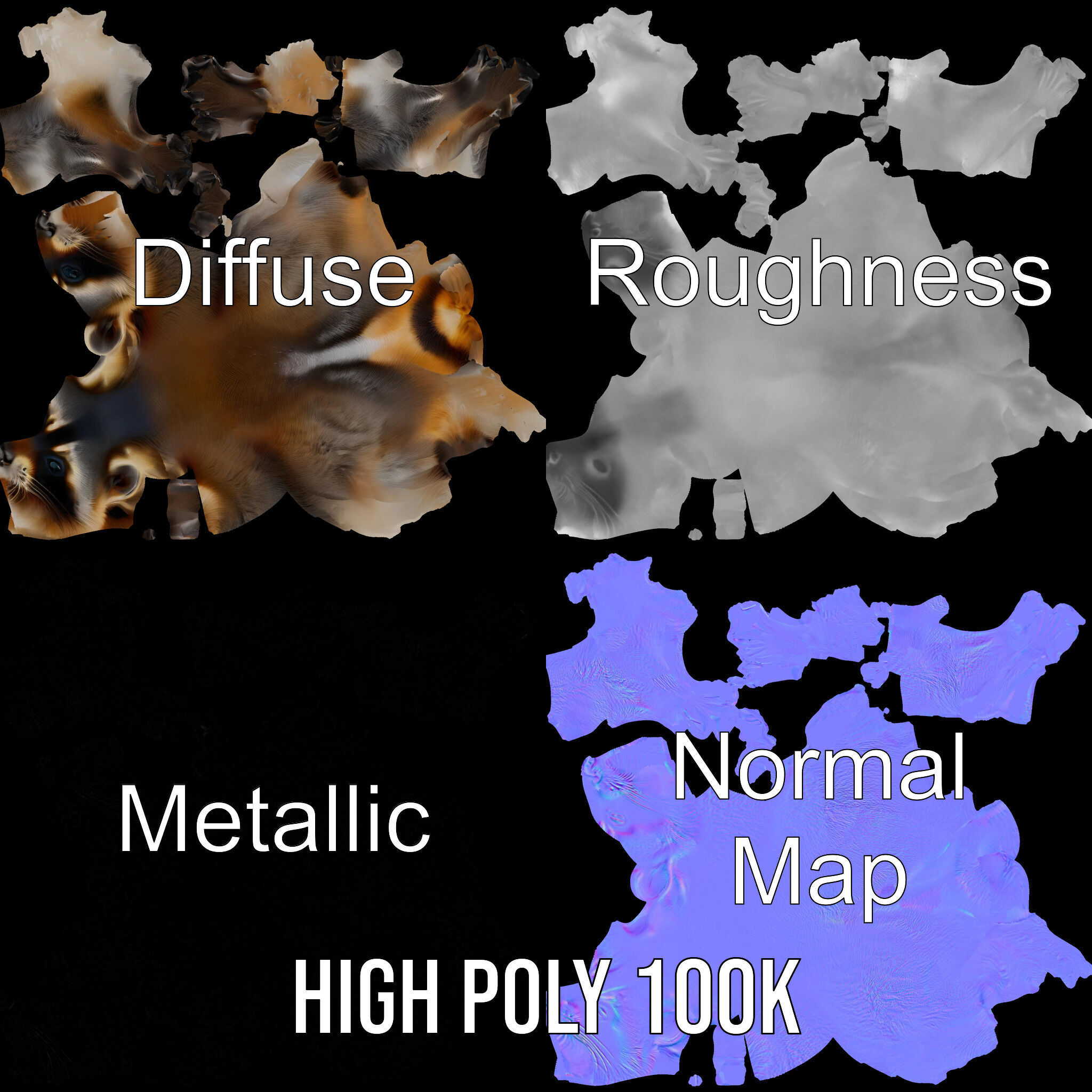 Realistic Raccoon Model Pack Low-poly 3D model_4