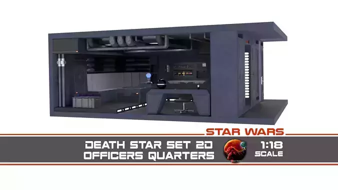 Set 2d - Officers quarters 1-18 Scale Kenner Hasbro 3D Model Collection